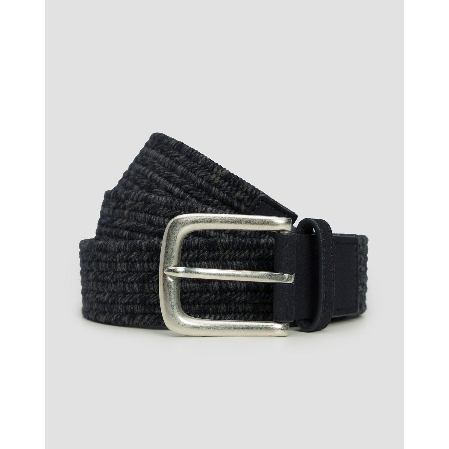 Granatowy Pasek Męski Alberto Cotton Braided