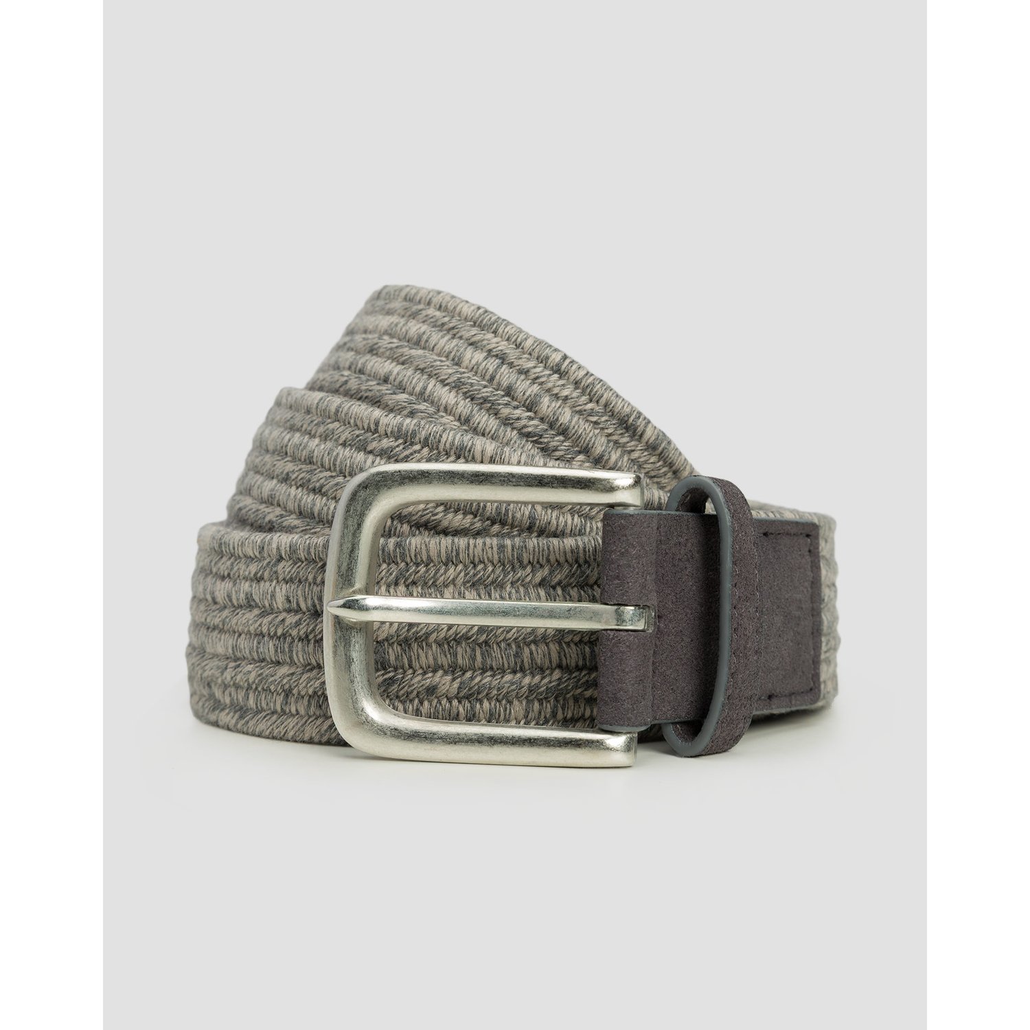 Szary Pasek Męski Alberto Cotton Braided
