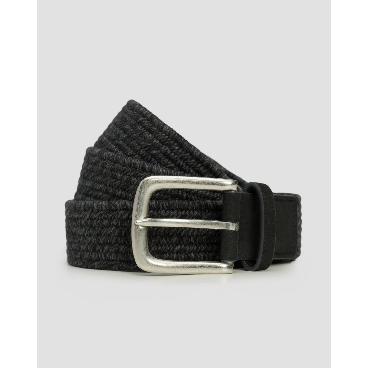 Szary Pasek Męski Alberto Cotton Braided