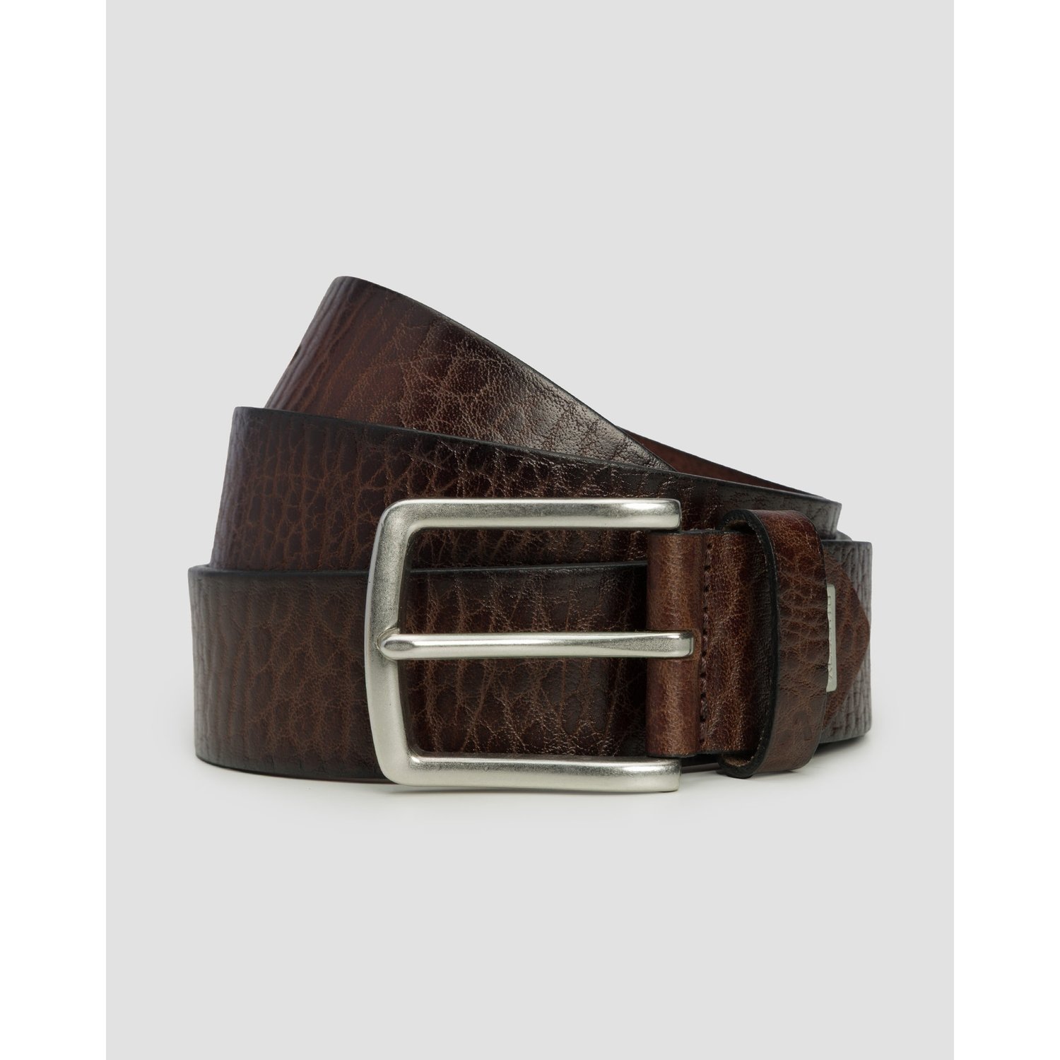 Brązowy Pasek Skórzany Męski Alberto Leather Belt