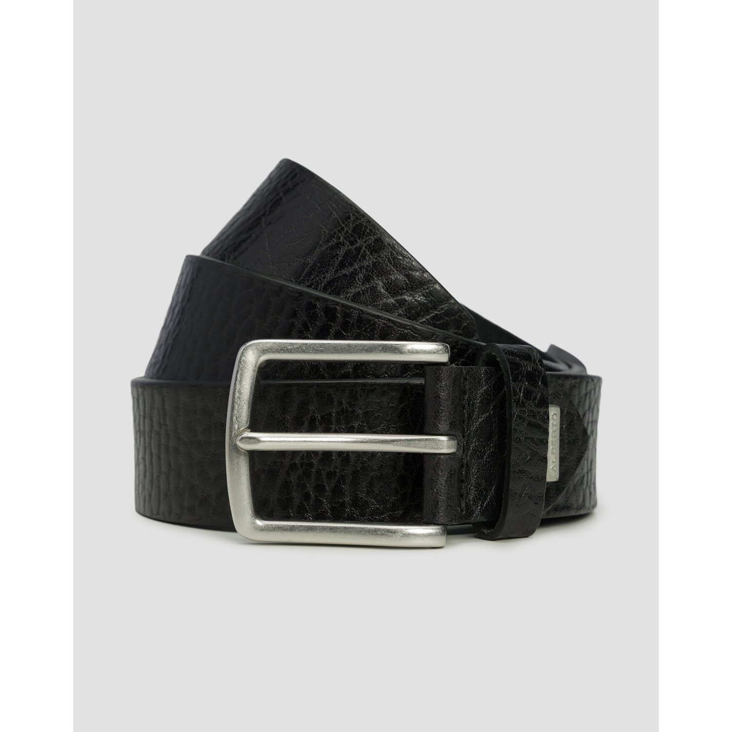 Czarny Pasek Skórzany Męski Alberto Leather Belt