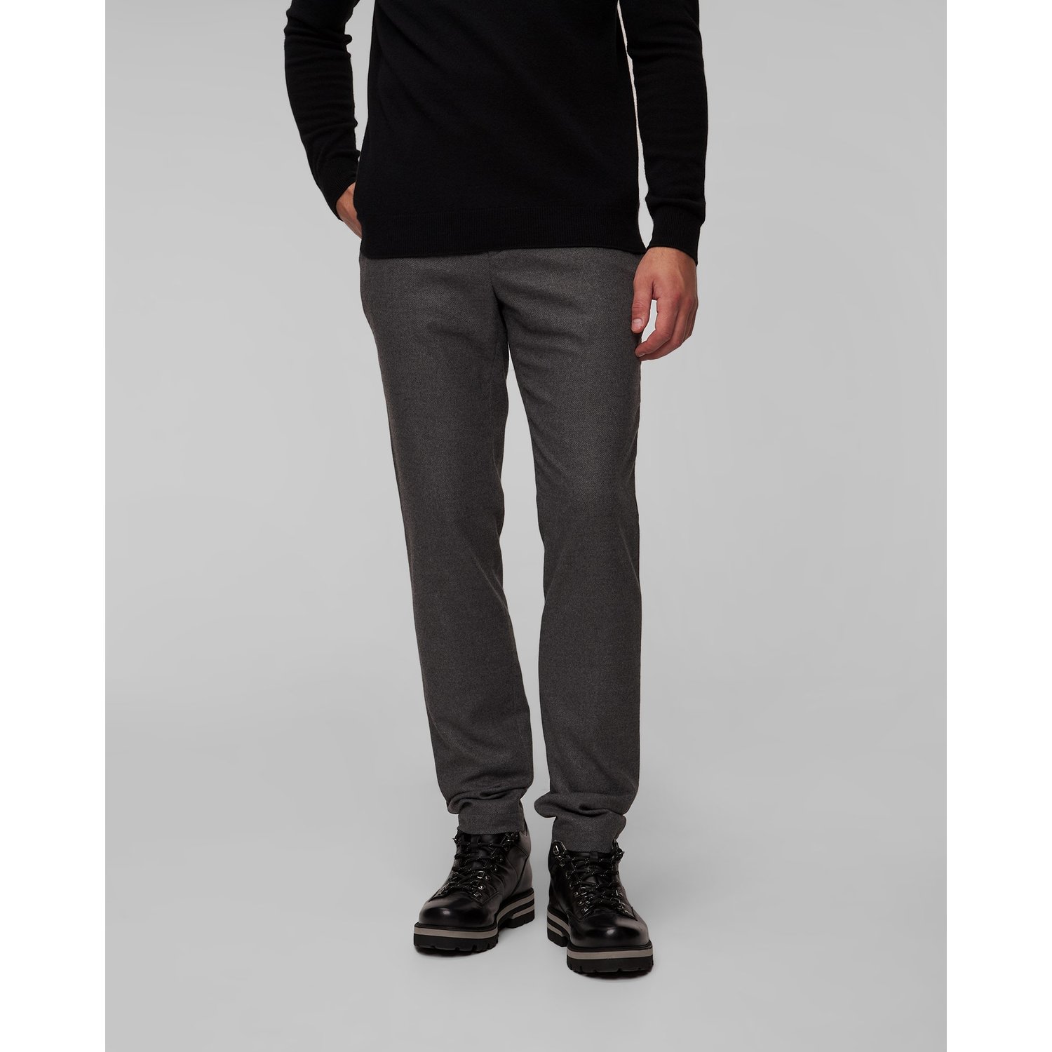 Szare Spodnie Męskie Alberto Jump Flanell Look
