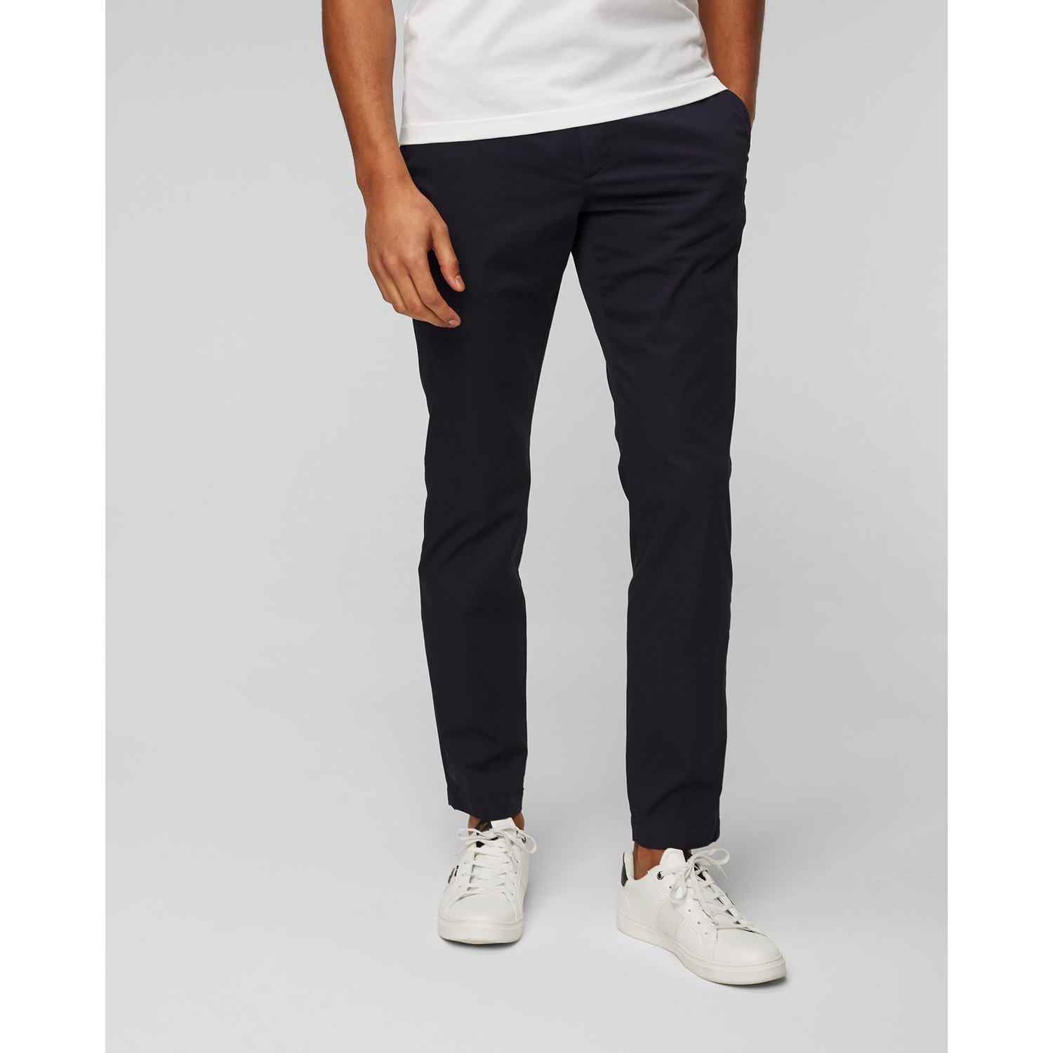 Granatowe Spodnie Męskie Alberto Jump-light Cotton