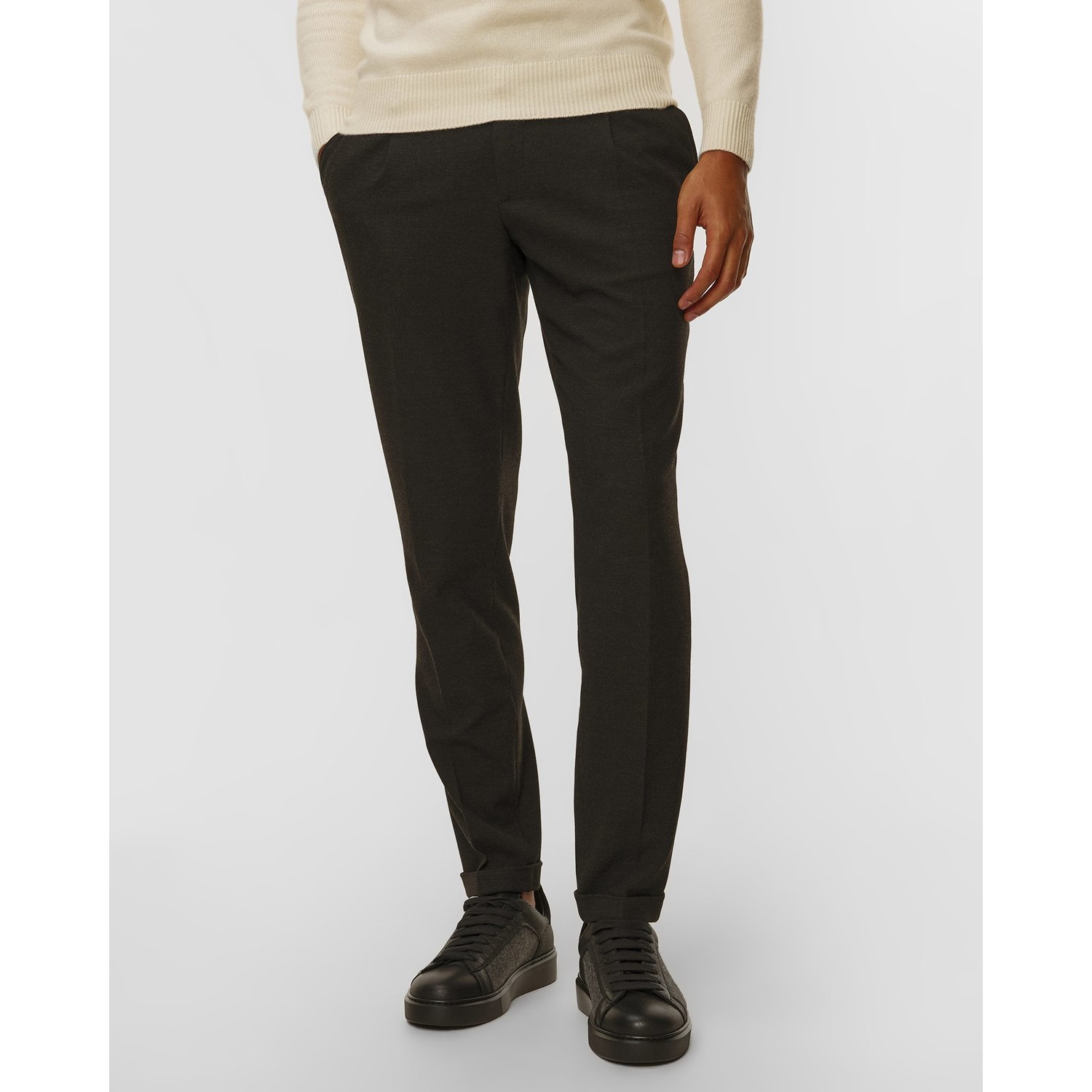 Grafitowe Spodnie Męskie Alberto Barista Flannel Look