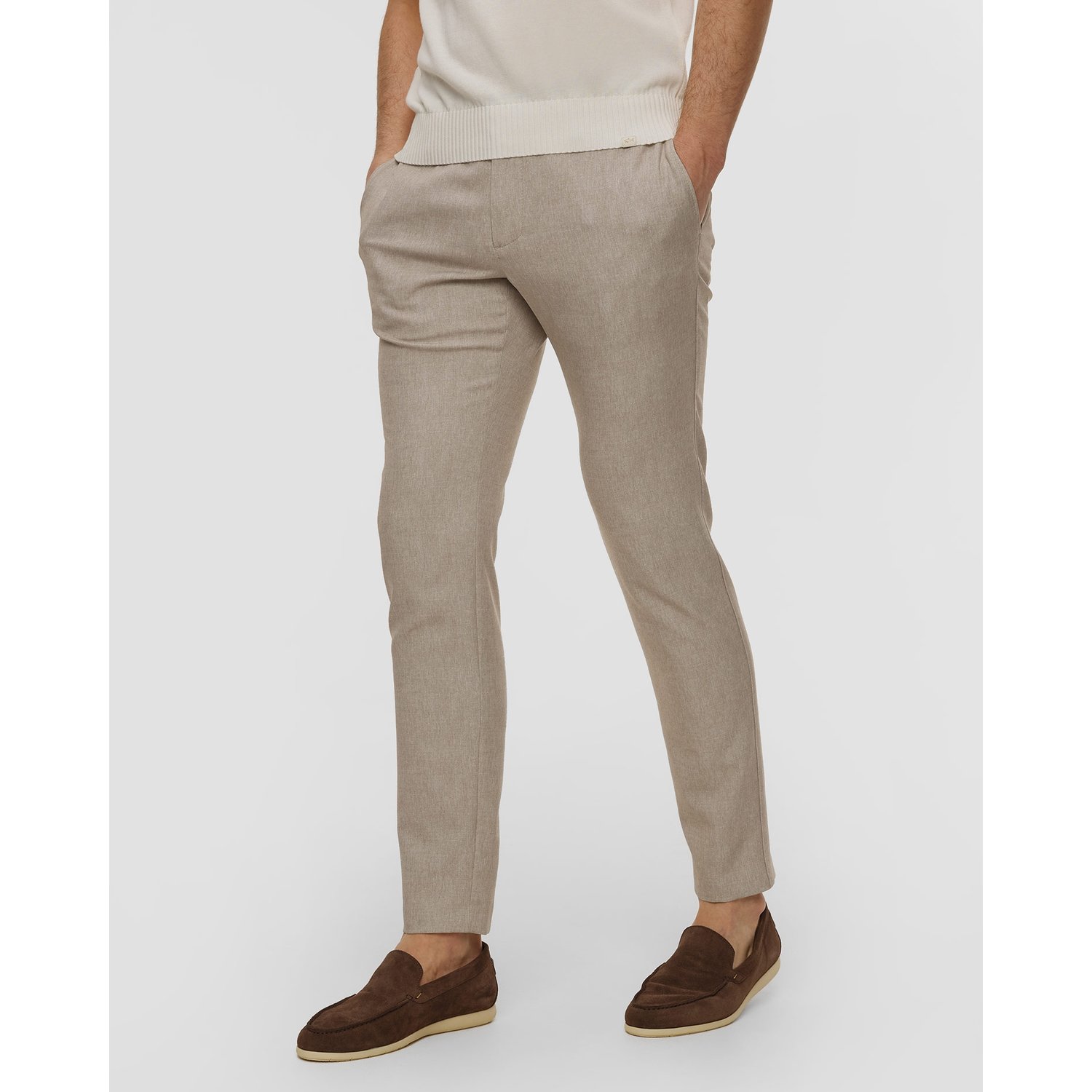 Beżowe Spodnie Męskie Alberto Rob - Super Stretch