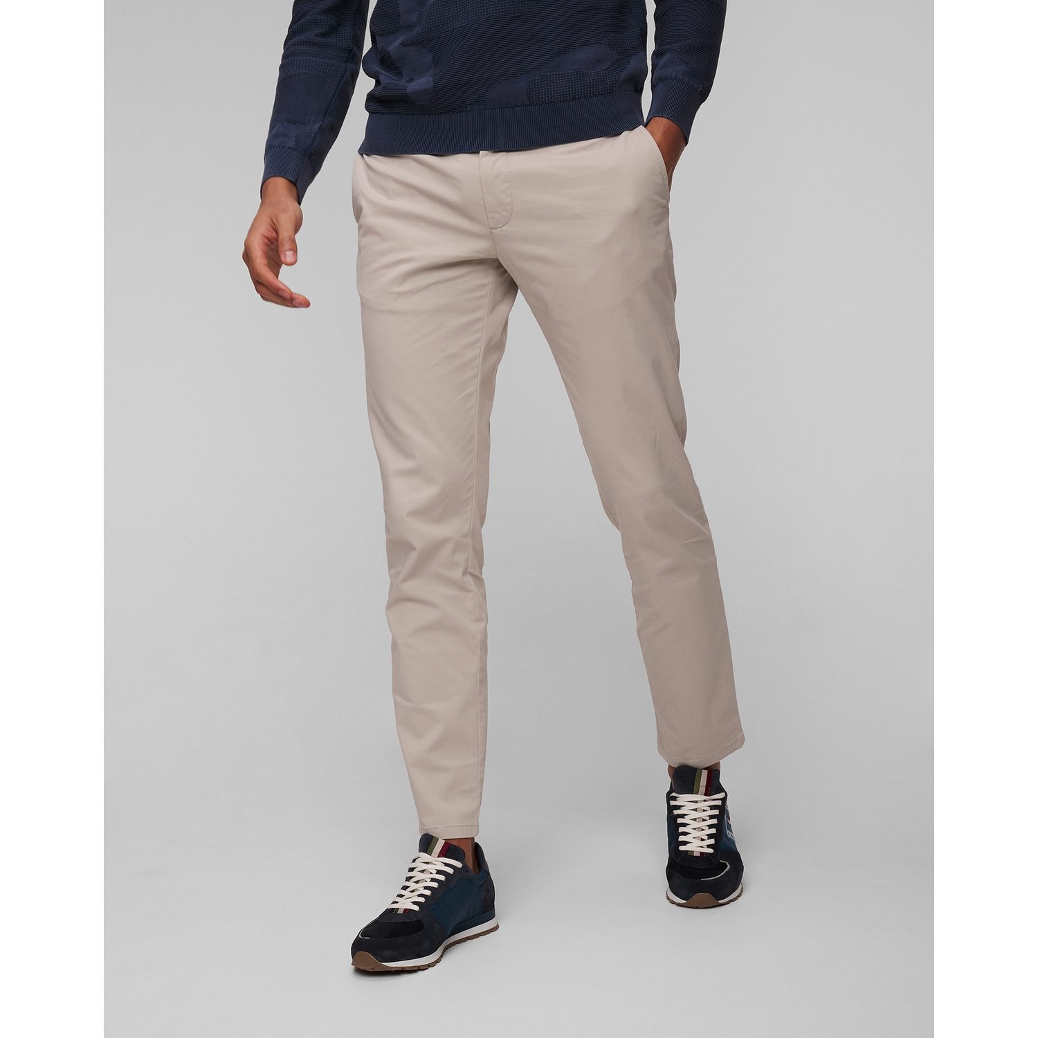Szare Spodnie Męskie Alberto Rob-superstretch Broken Twill