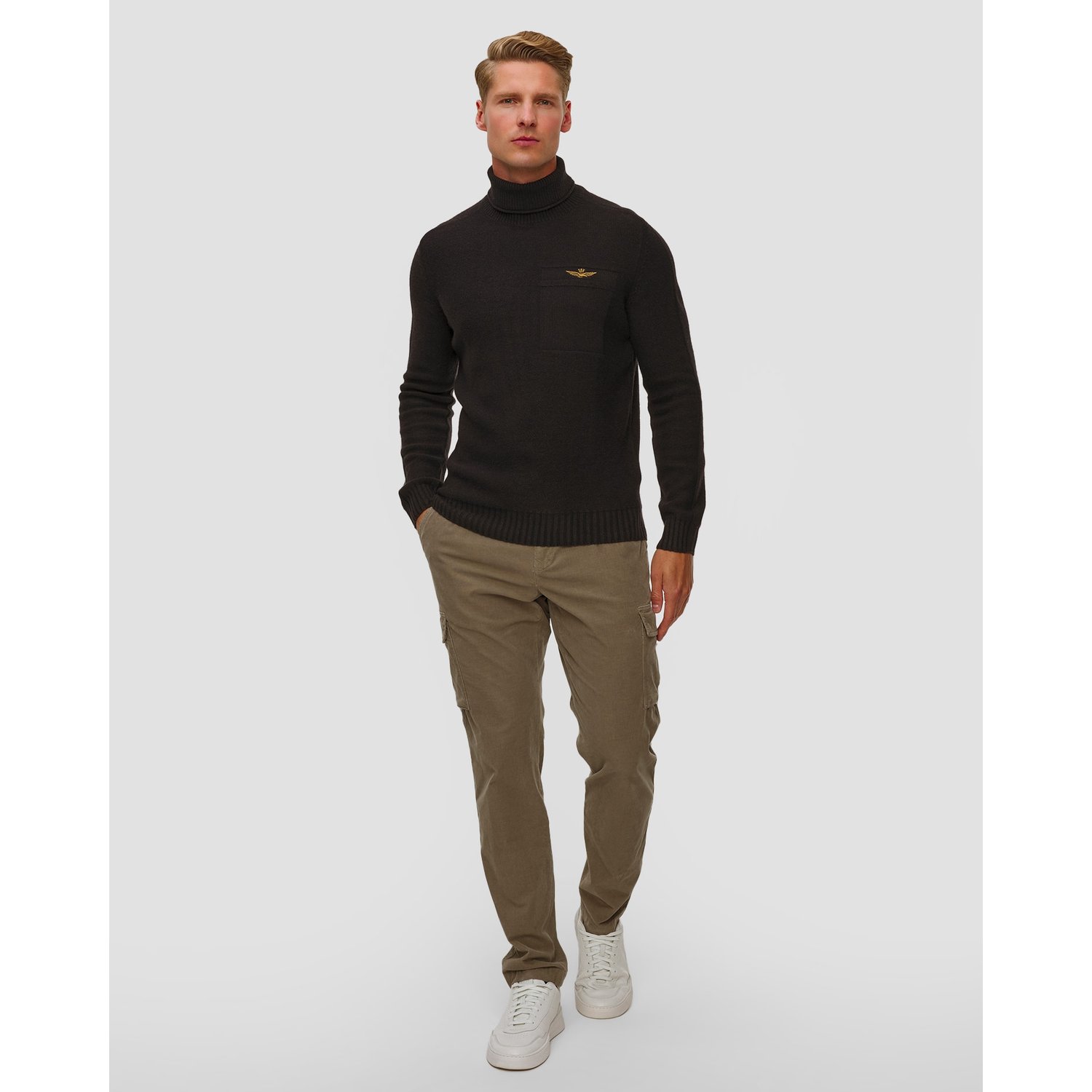 Brązowe Spodnie Cargo Męskie Alberto John - Baby Corduroy