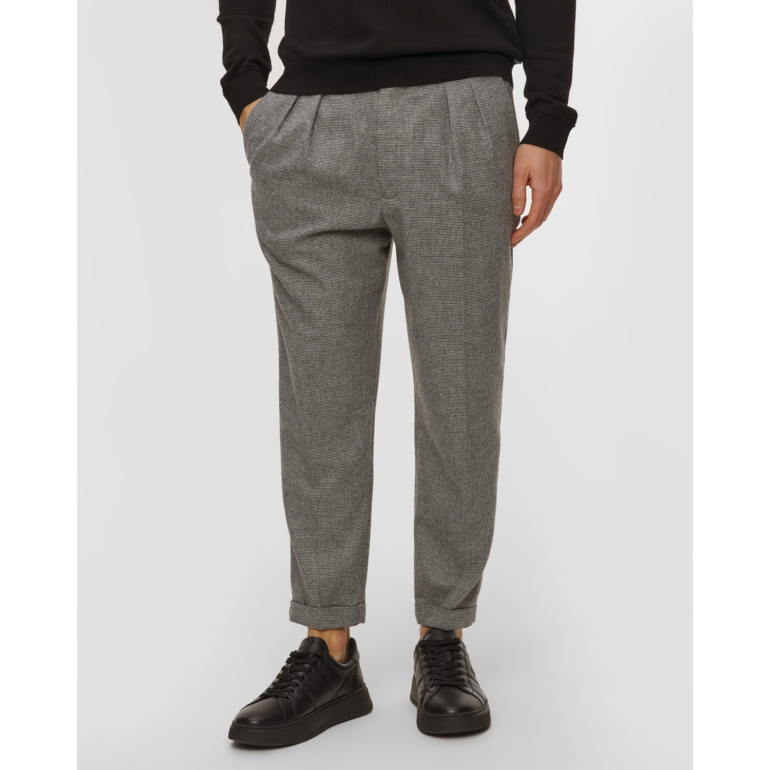 Spodnie Z Wełną Męskie Alberto Ted - Mini Oxford
