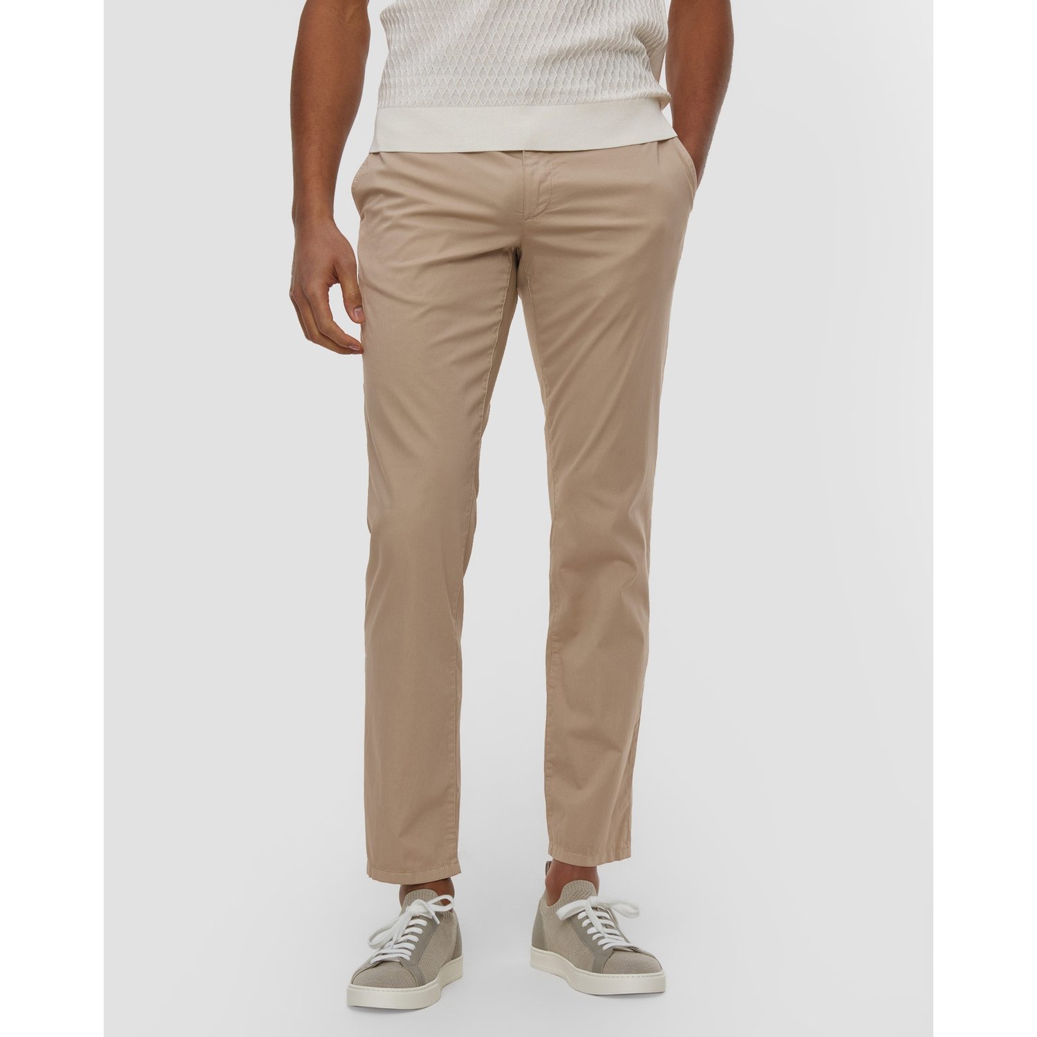 Beżowe Spodnie Męskie Alberto Lou-jgu - Light Cotton