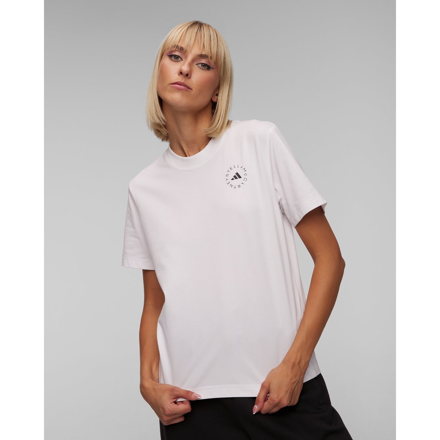 Biały T-shirt Damski Adidas By Stella Mccartney