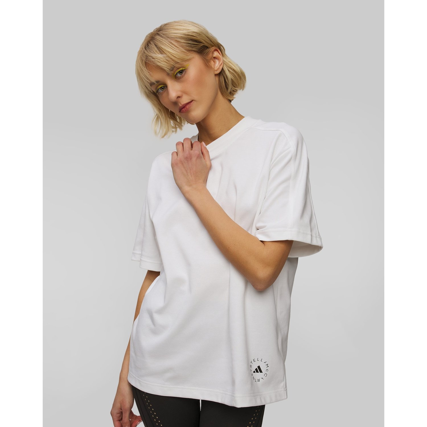 Biały T-shirt Damski Adidas By Stella Mccartney Logo