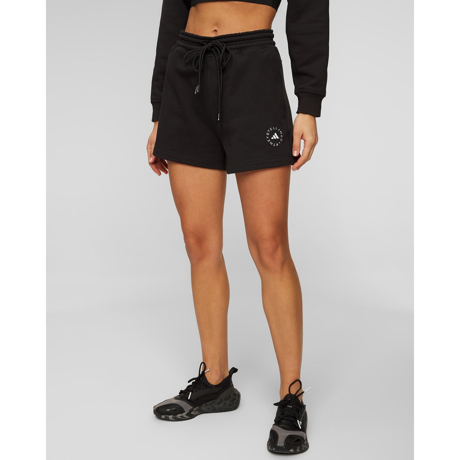 Czarne Spodenki Dresowe Damskie Adidas By Stella Mccartney Asmc