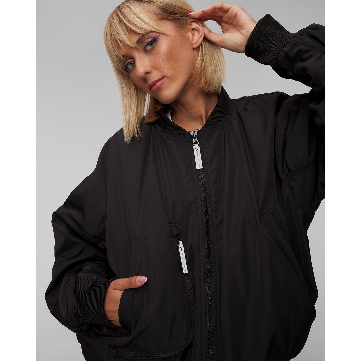Czarna Kurtka Bomberka Damska Adidas By Stella Mccartney Sw