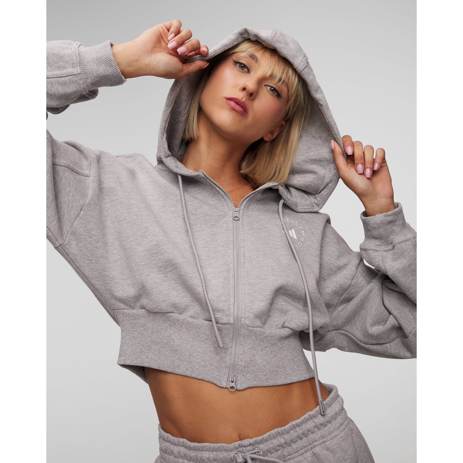 Szara Bluza Damska Adidas By Stella Mccartney Crop