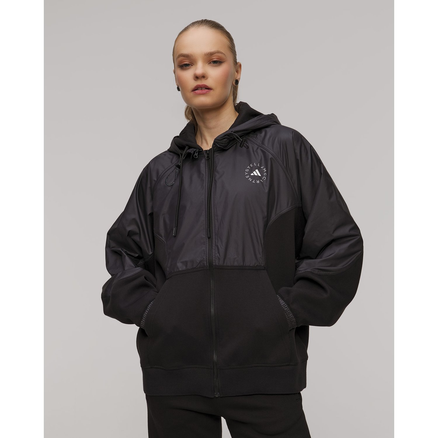Czarna Kurtka Damska Adidas By Stella Mccartney