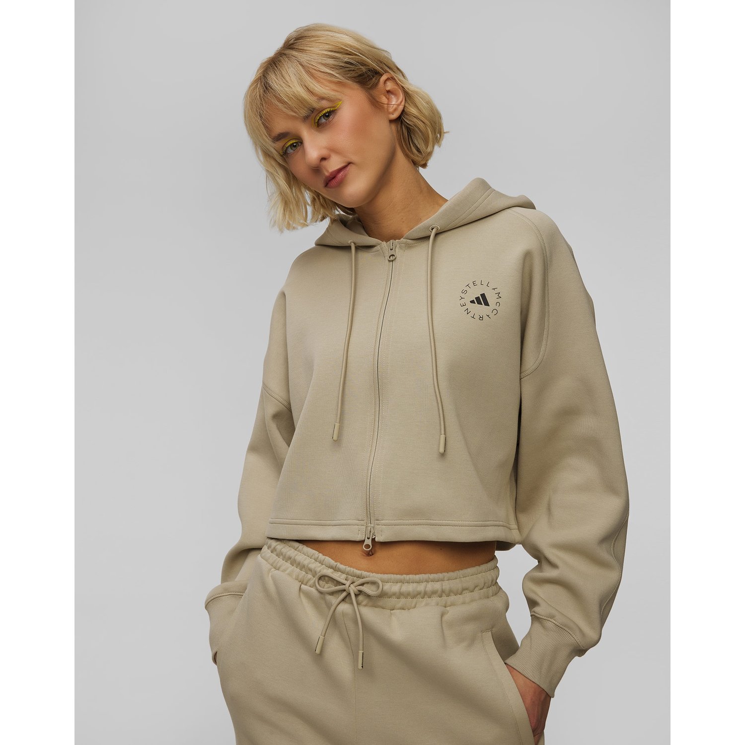 Beżowa Bluza Damska Adidas By Stella Mccartney Crop