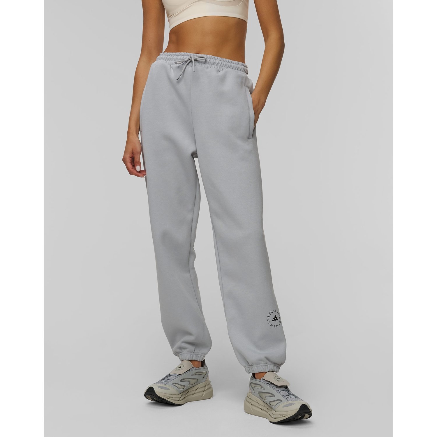 Szare Spodnie Dresowe Damskie Adidas By Stella Mccartney Loose