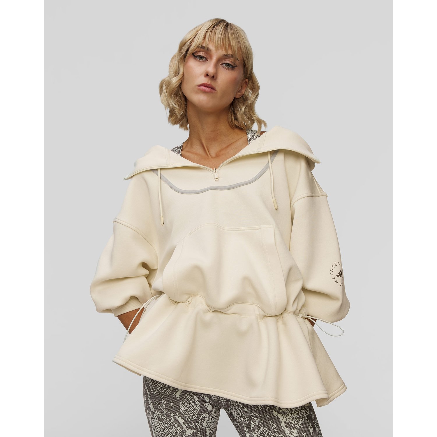 Kremowa Bluza Damska Adidas By Stella Mccartney Peplum