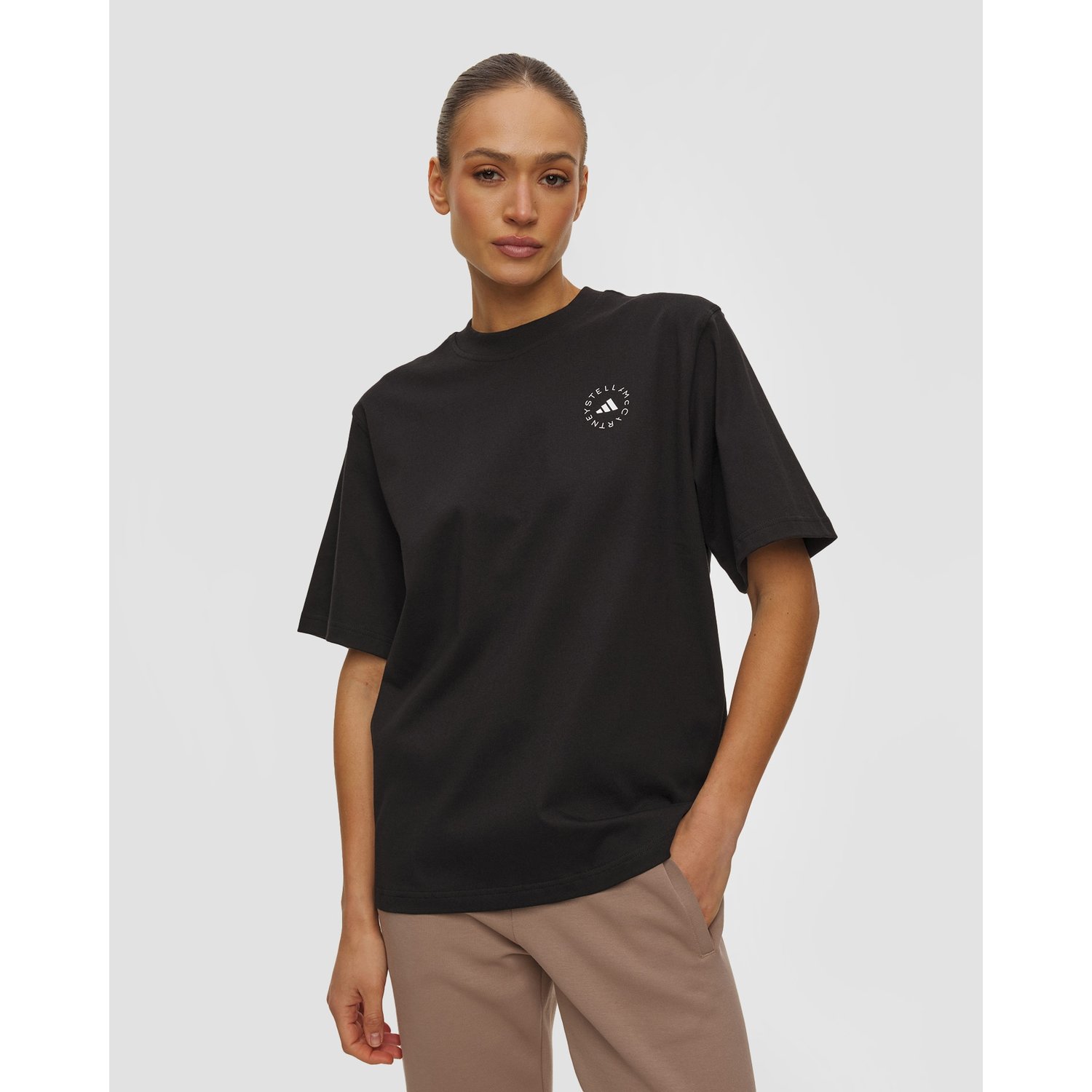 Czarny T-shirt Damski Adidas By Stella Mccartney Asmc