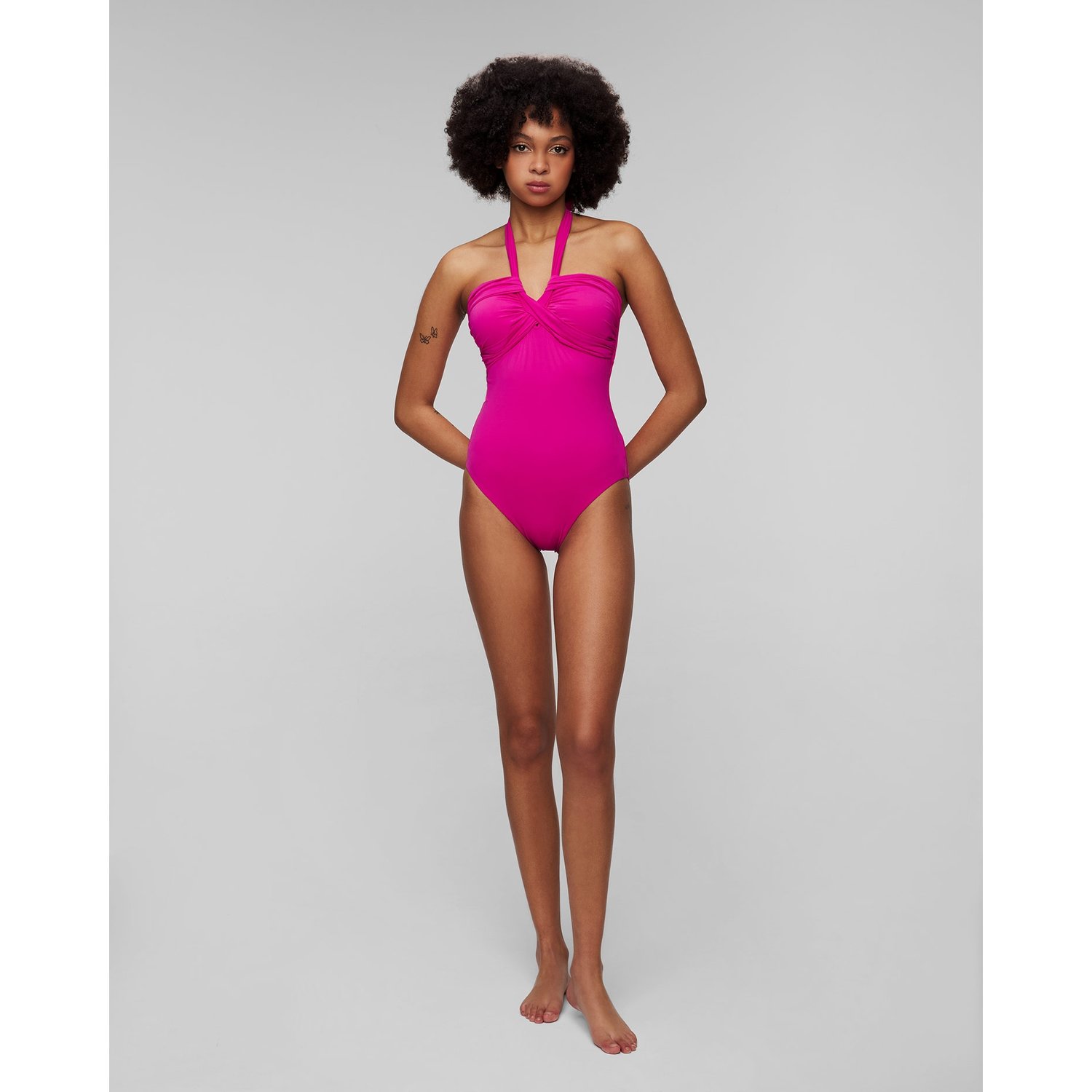 Różowy Strój Jednoczęściowy Kąpielowy Damski Seafolly Halter Bandeau One Piece