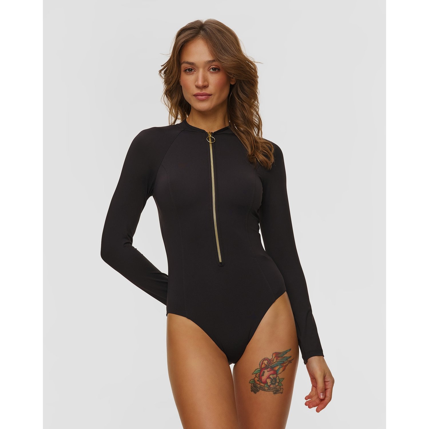 Czarny Jednoczęściowy Strój Kąpielowy Damski Seafolly Zip Front Surfsuit