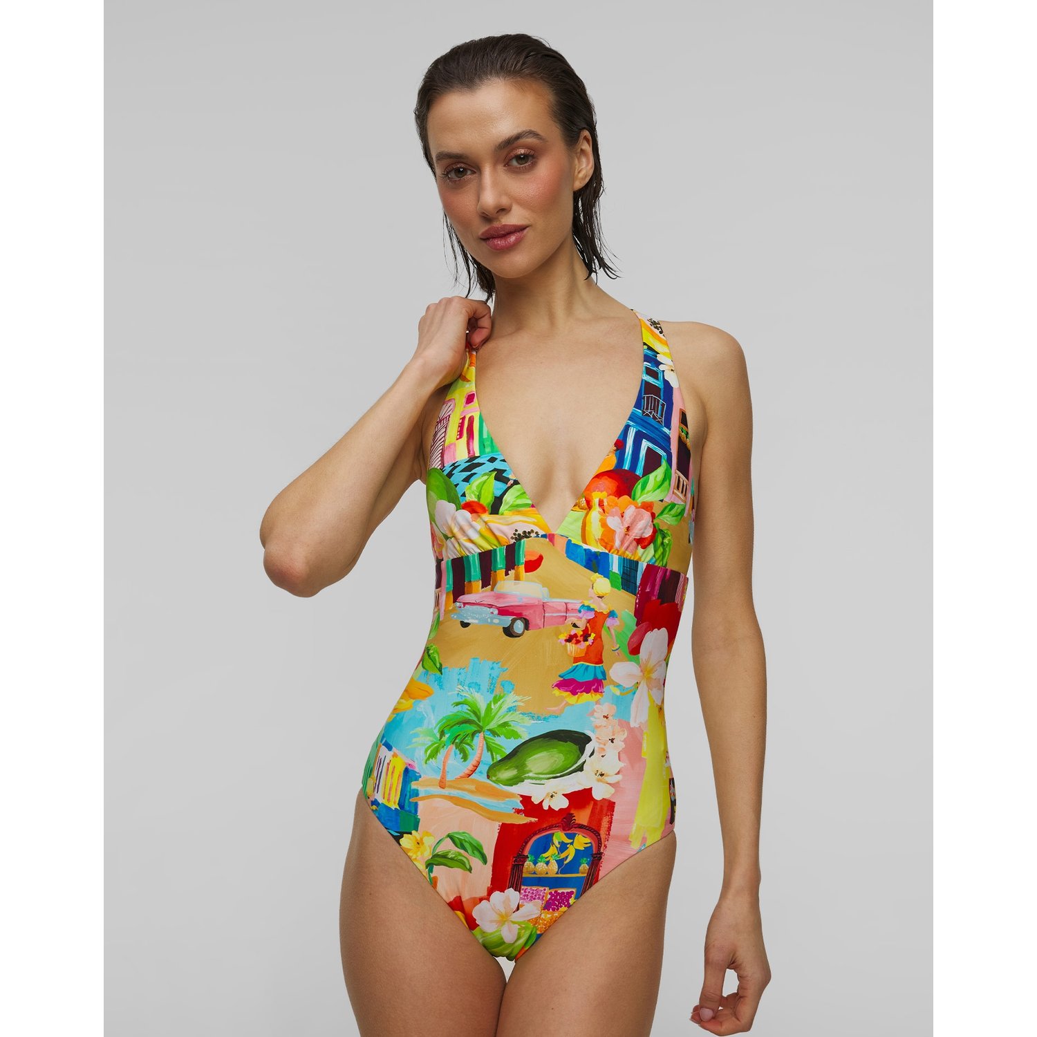 Jednoczęściowy Strój Kapielowy Damski Seafolly Deep V Neck One Piece