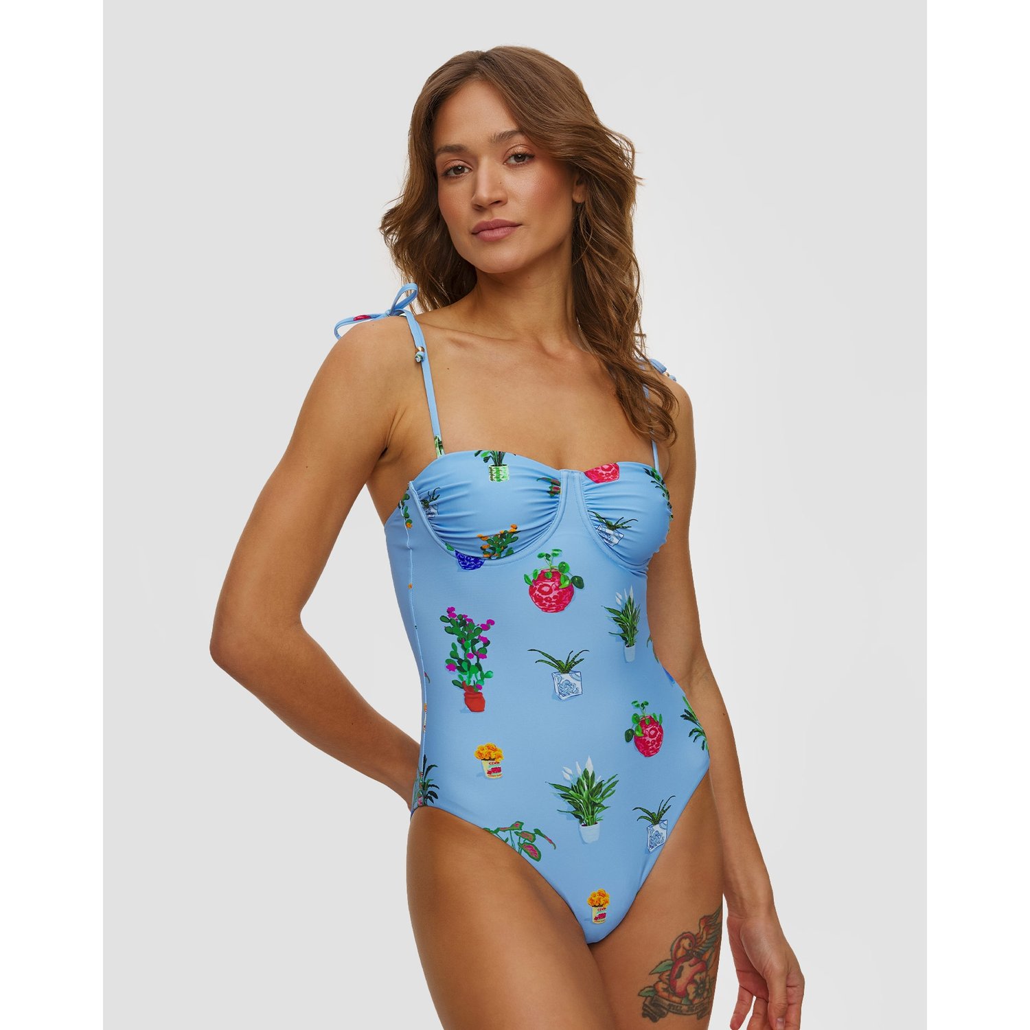 Niebieski Strój Kąpielowy Jednoczęściowy Damski Seafolly Ruched Underwire One Piece