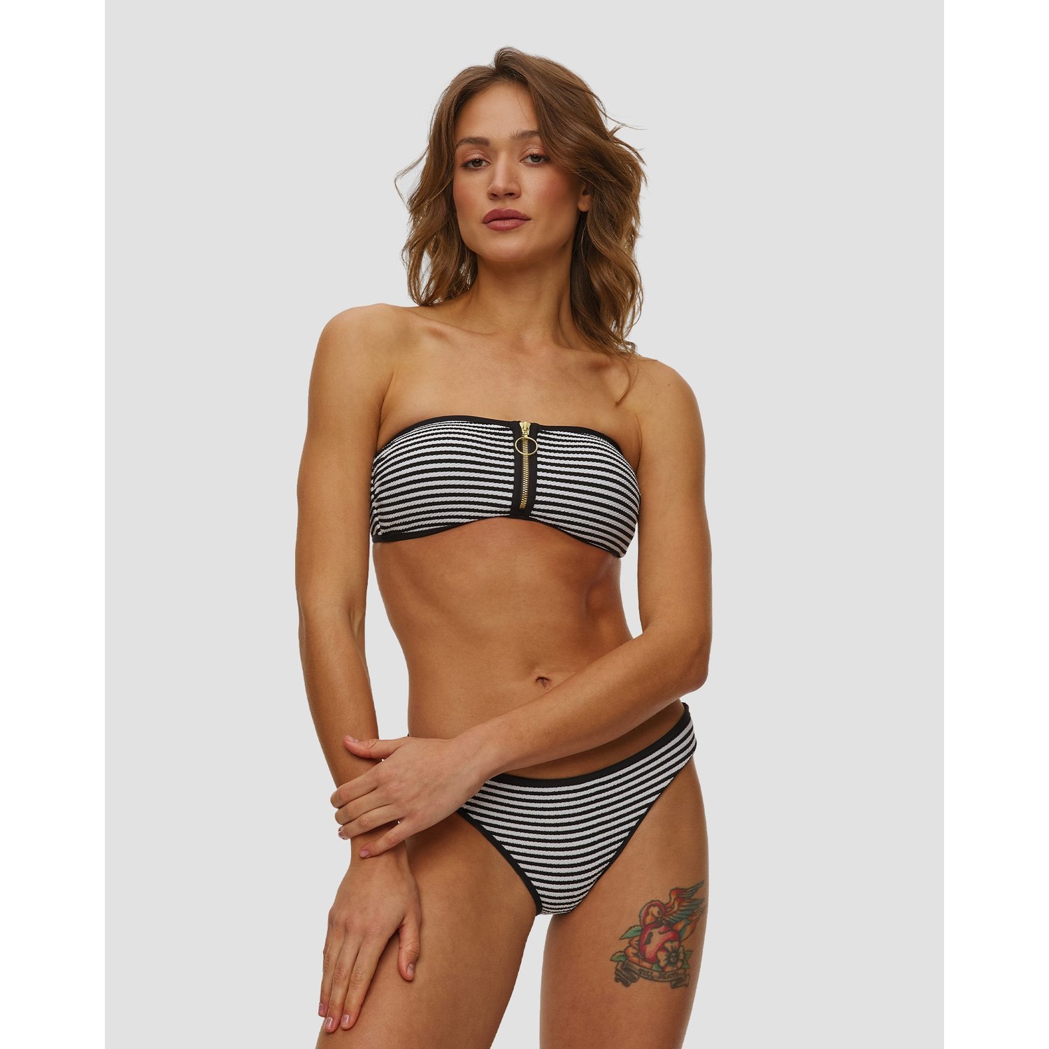 Góra Od Bikini Damska Seafolly Zip Front Bandeau