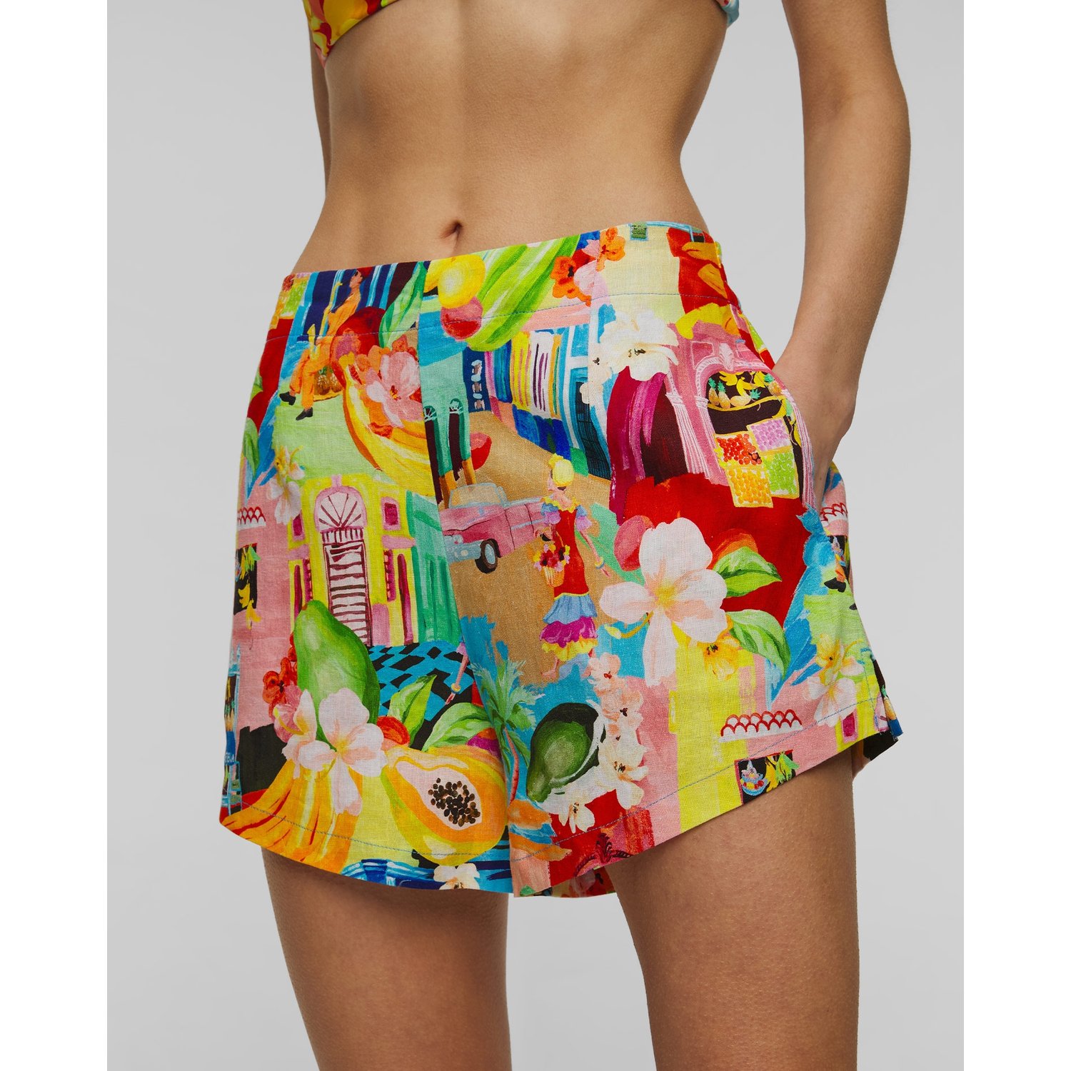 Lniane Szorty Damskie Seafolly Cuba Tailored Short