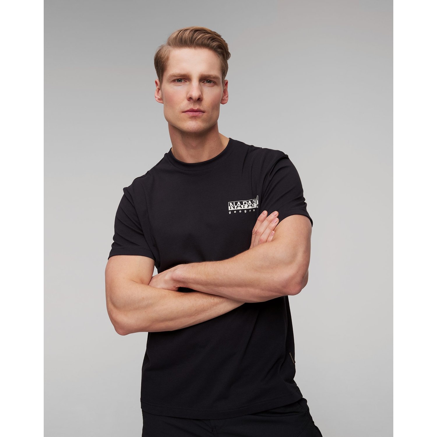Czarny T-shirt Męski Napapijri S-tahi
