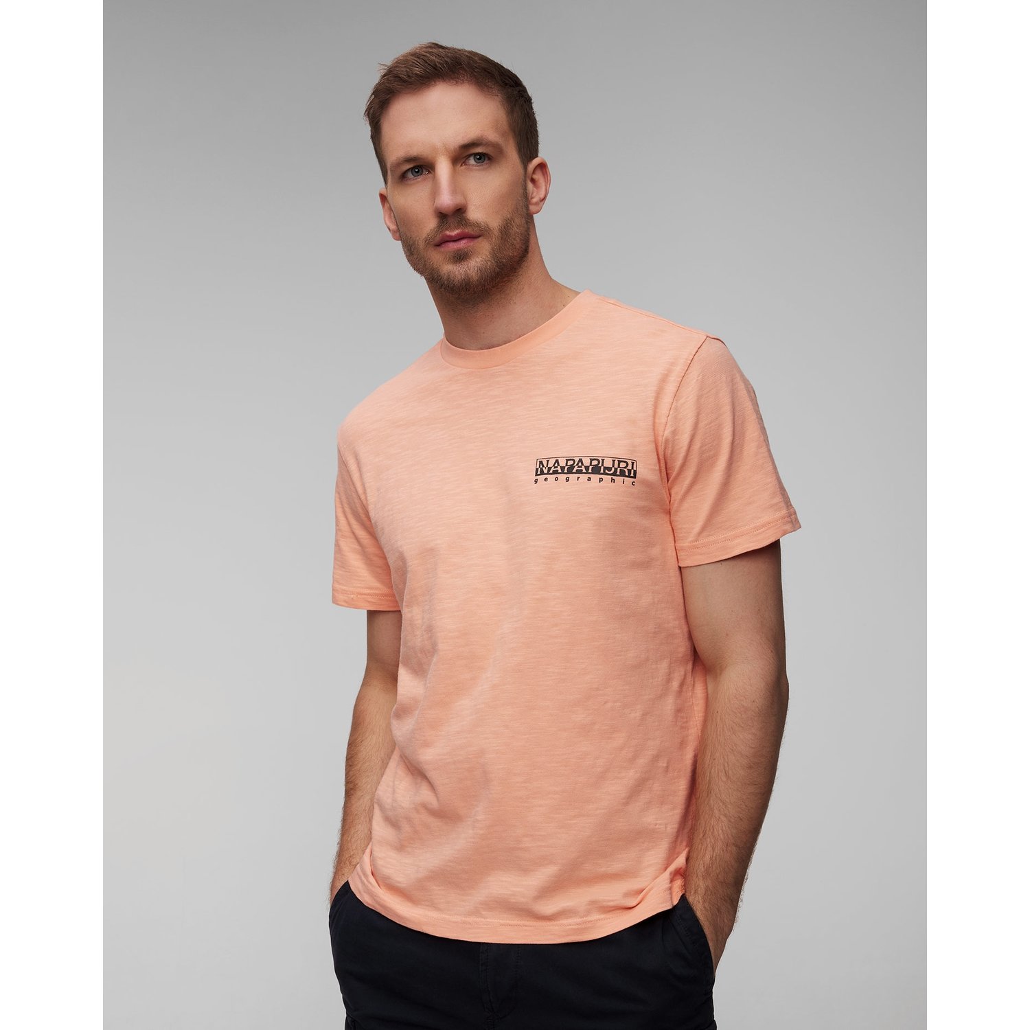 Różowy T-shirt Męski Napapijri S-martre