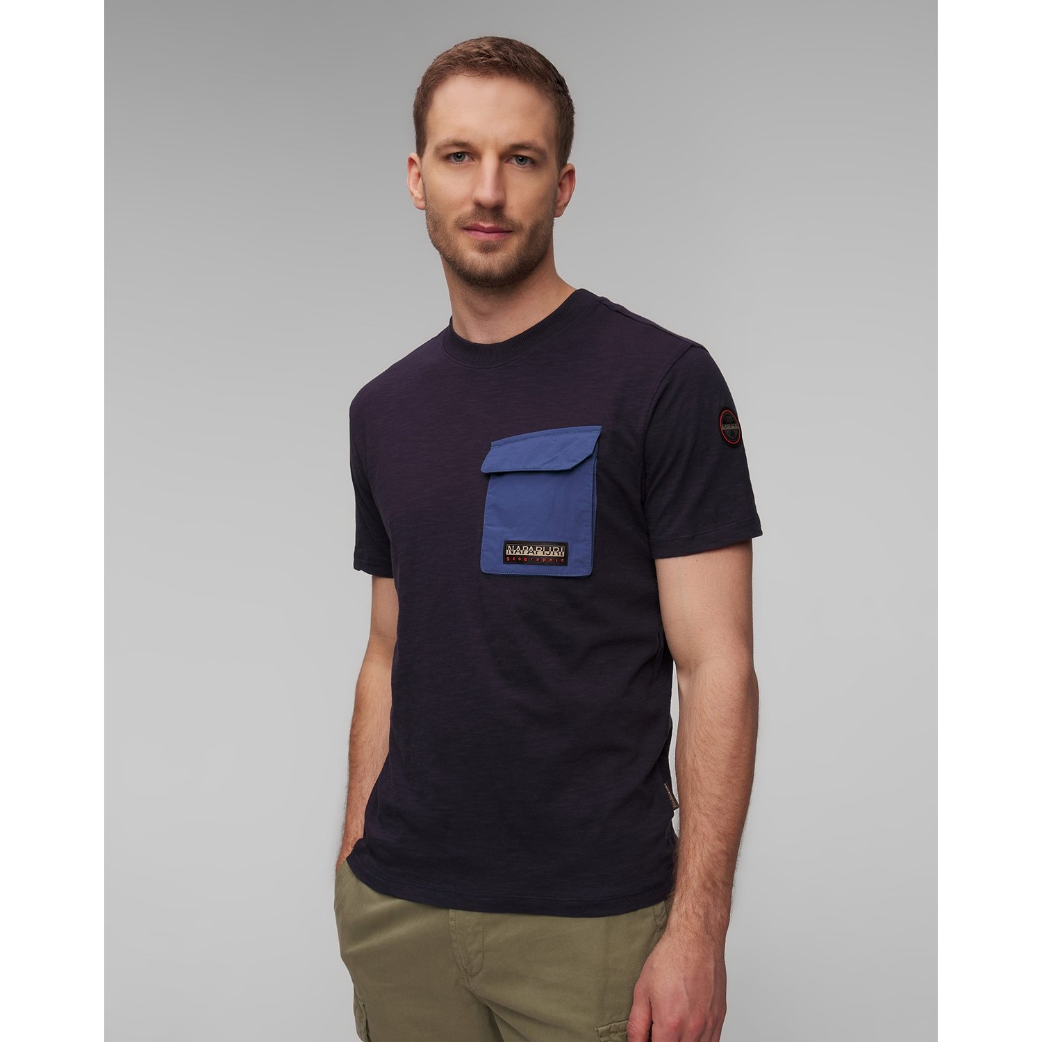 Granatowy T-shirt Męski Napapijri S-tepees