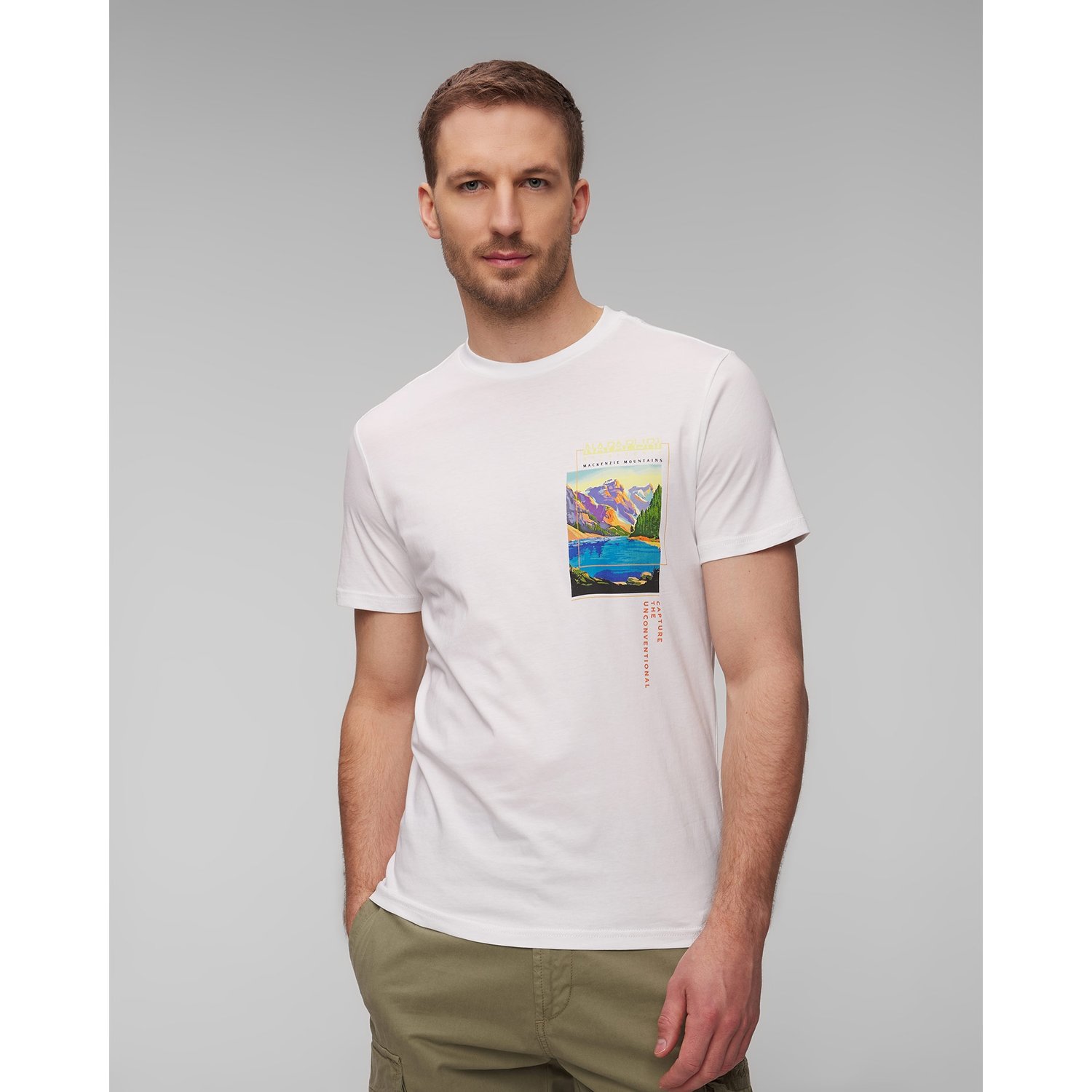Biały T-shirt Męski Napapijri S-canada
