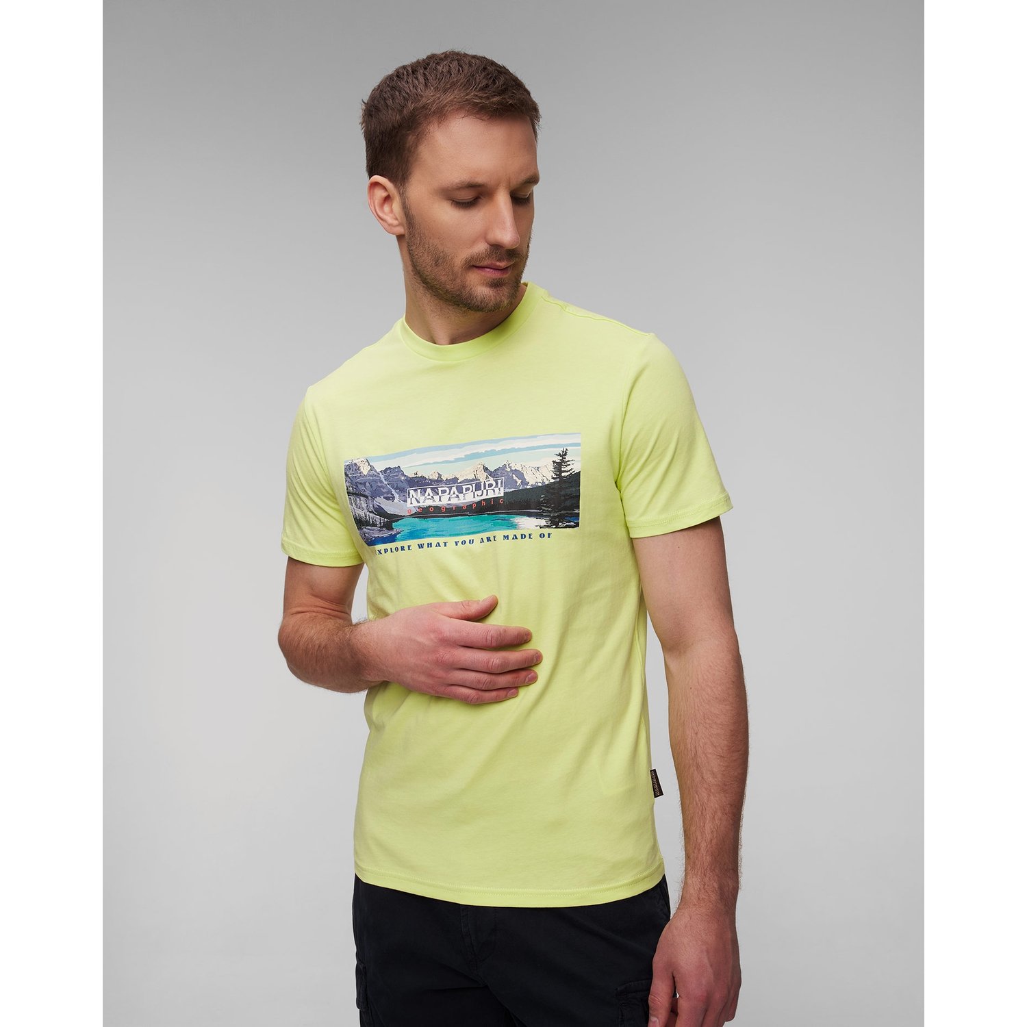 Żółty T-shirt Męski Napapijri S-canada