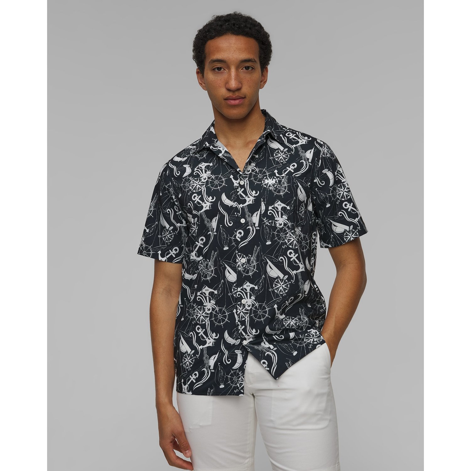 Koszula Męska Helly Hansen Fjord Qd Ss Shirt 2.0 Granatowa