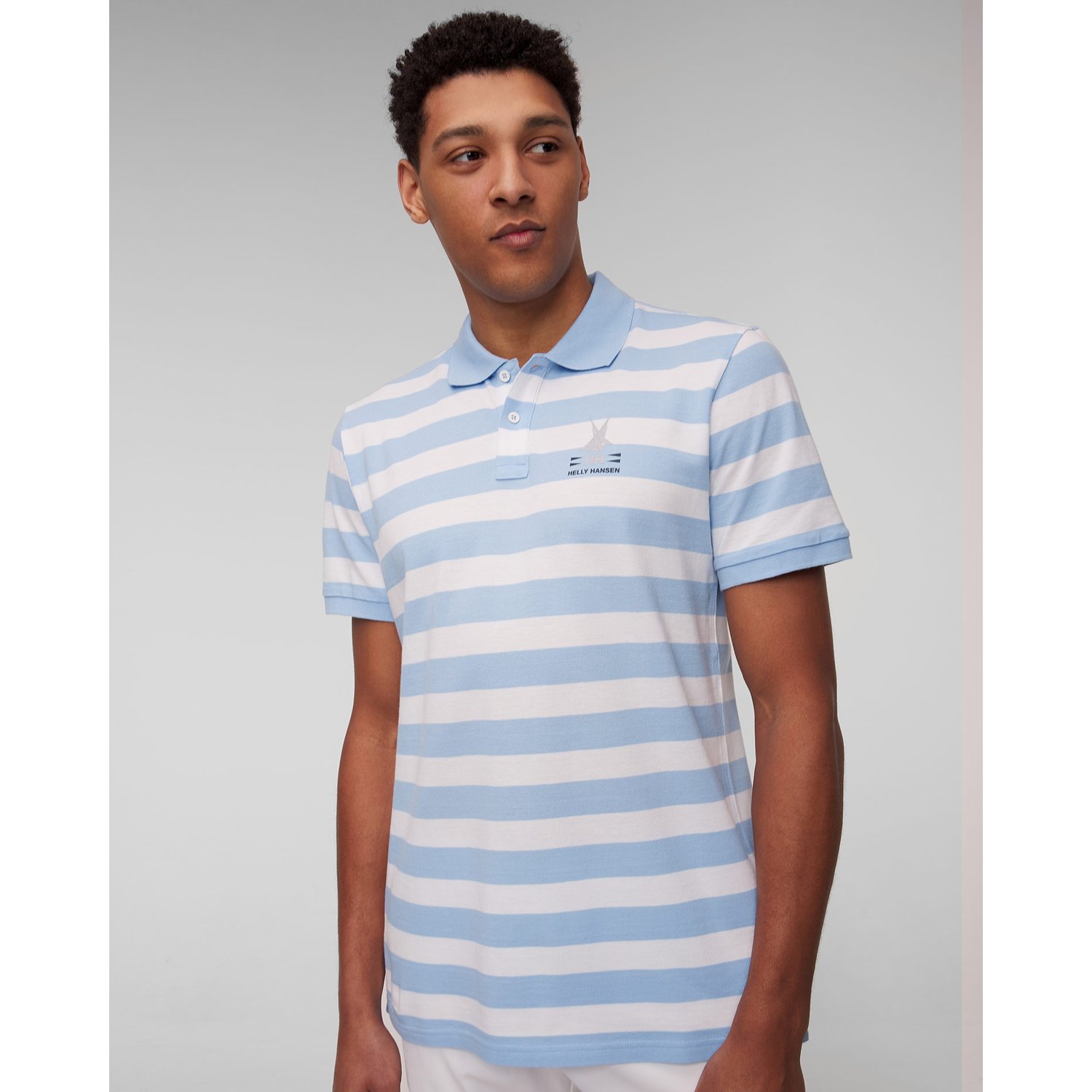 Biało-niebieskie Polo Męskie Helly Hansen Koster Polo