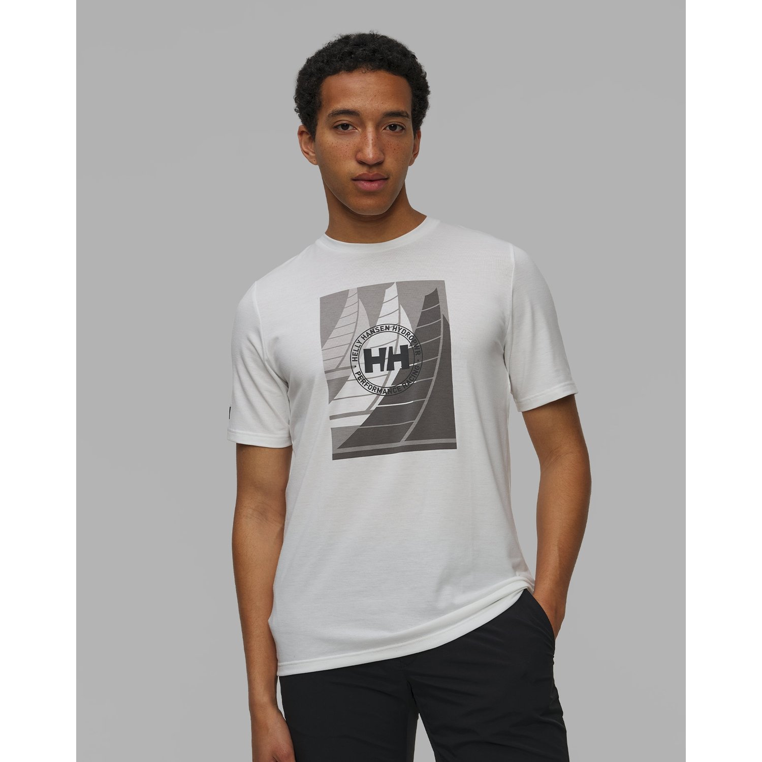 T-shirt Męski Helly Hansen Hp Race Graphic Biały