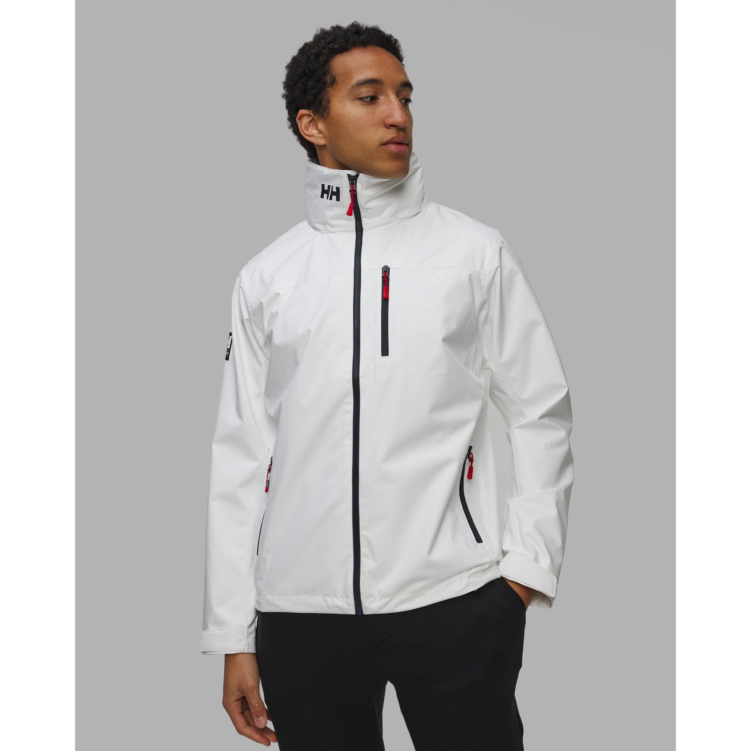 Biała Kurtka żeglarska Męska Helly Hansen Crew Hooded Jacket 2.0