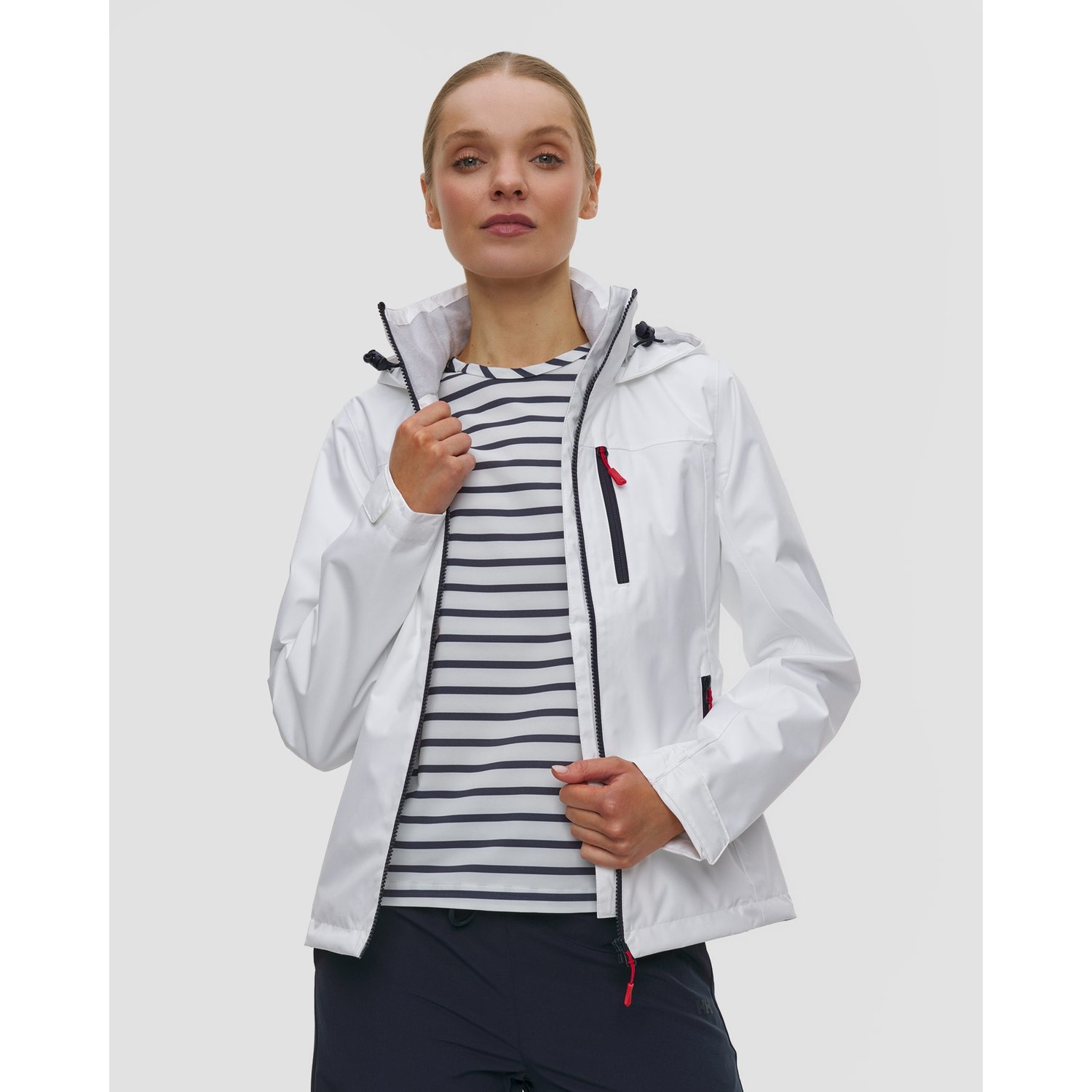 Biała Kurtka żeglarska Damska Helly Hansen Crew Hooded Jacket 2.0