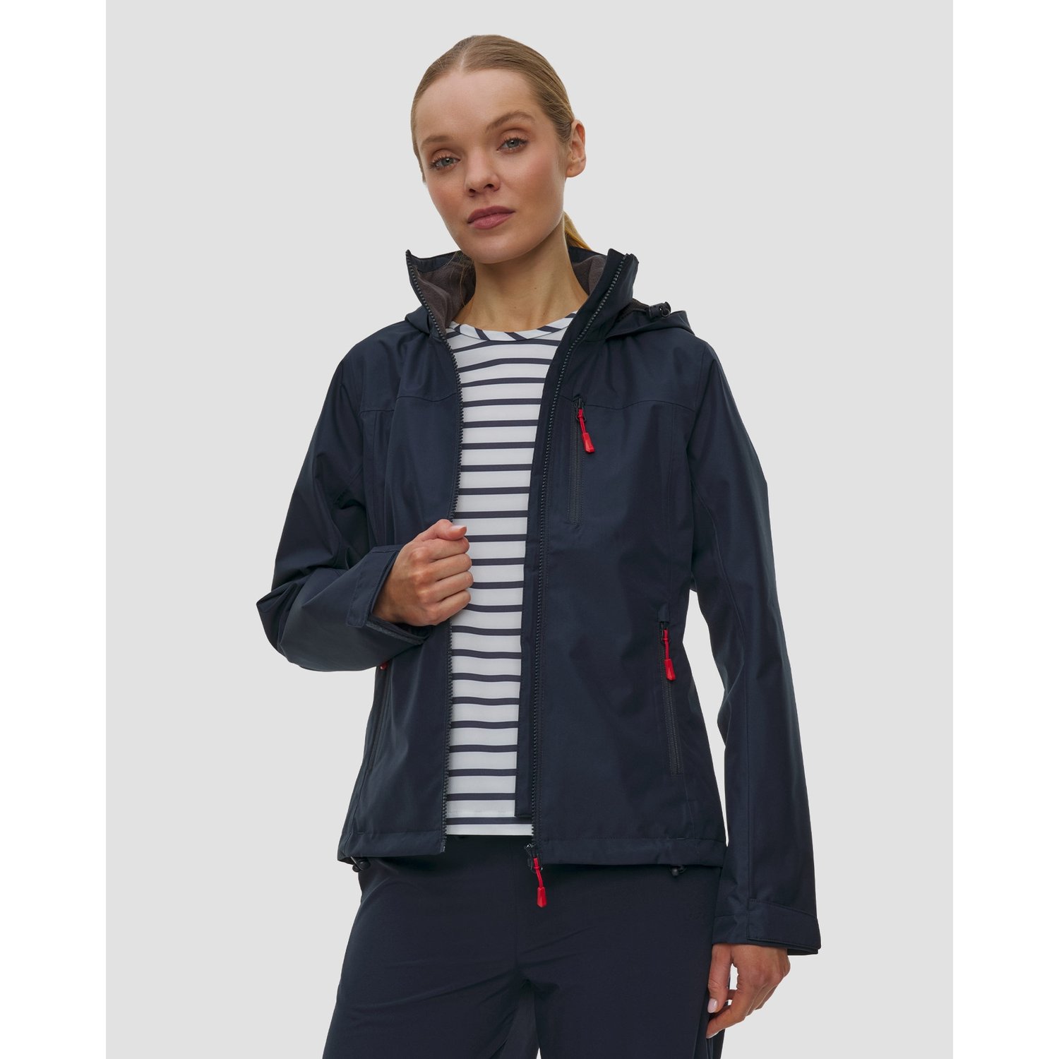 Granatowa Kurtka żeglarska Damska Helly Hansen Crew Hooded Jacket 2.0