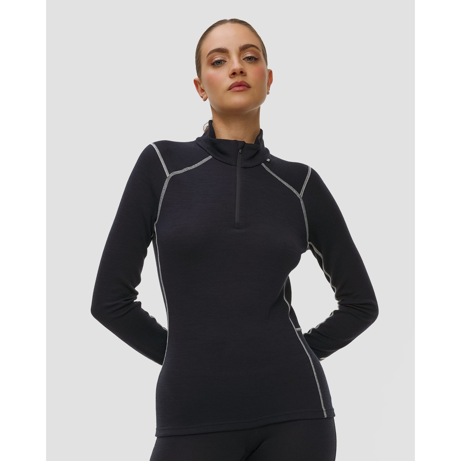 Granatowy Longsleeve Termoaktywny Damski Helly Hansen Lifa Merino Midweight 1/2 Zip