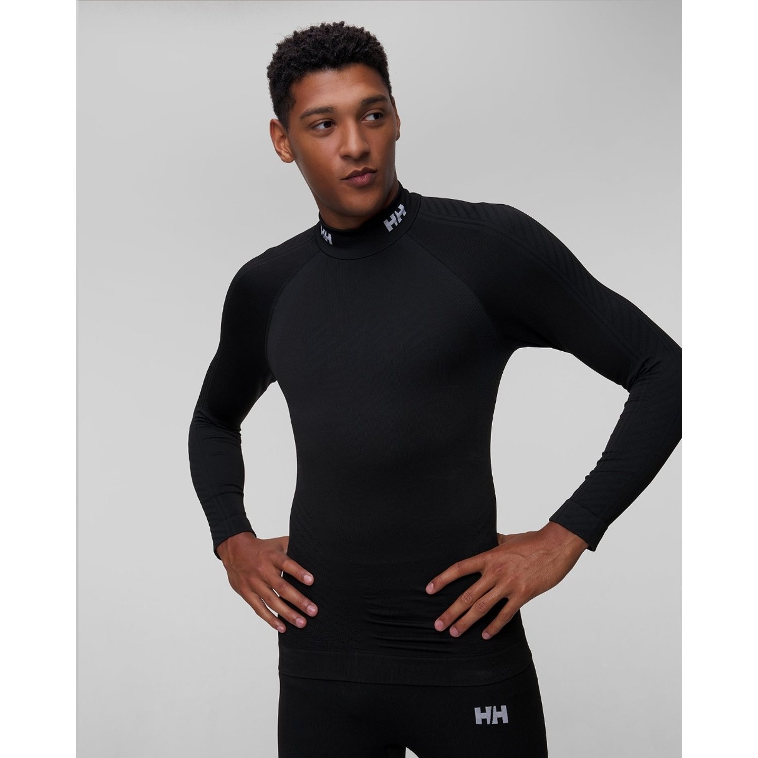 Czarny Longsleeve Termoaktywny Męski Helly Hansen H1 Pro Seamless Graphene Top