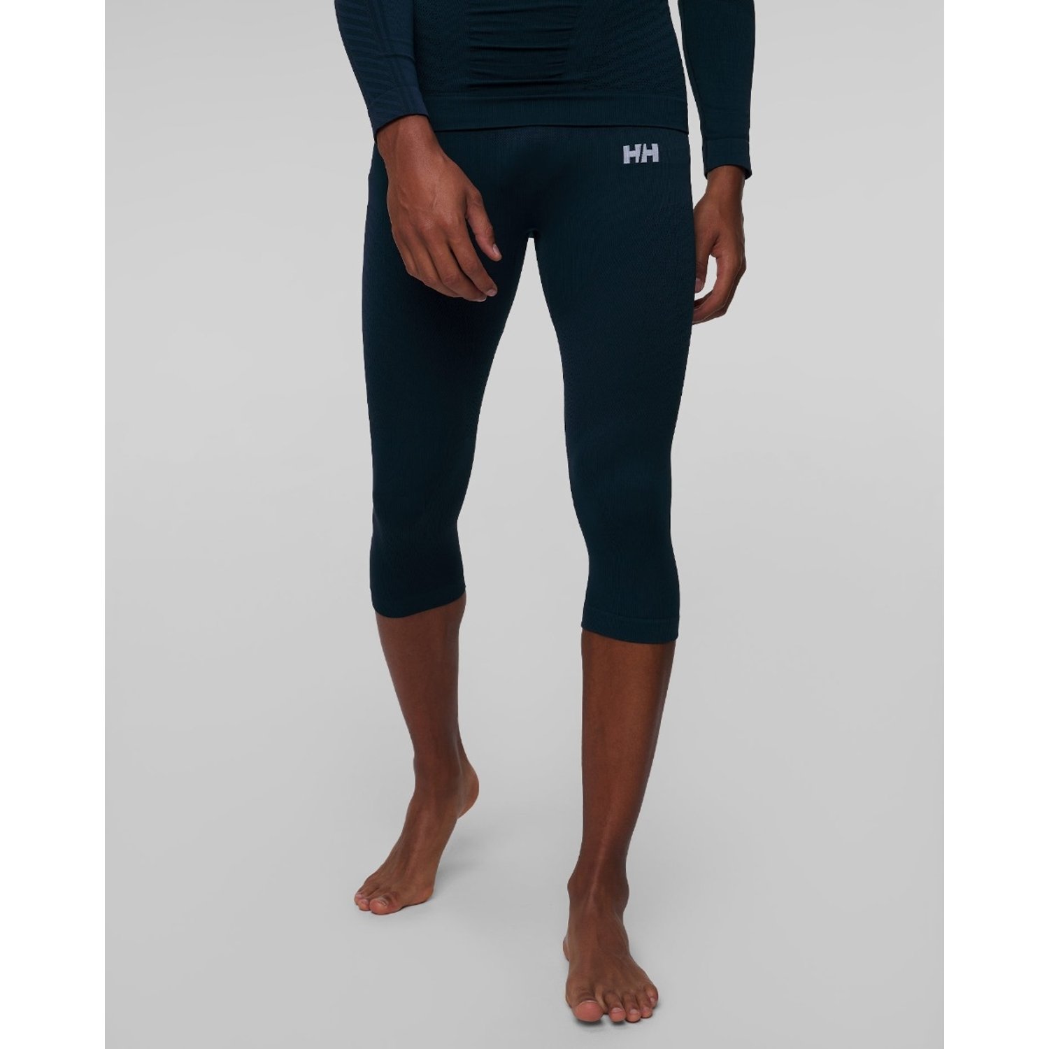 Granatowe 3/4 Legginsy Termoaktywne Męskie Helly Hansen H1 Pro Seamless Graphene Pant