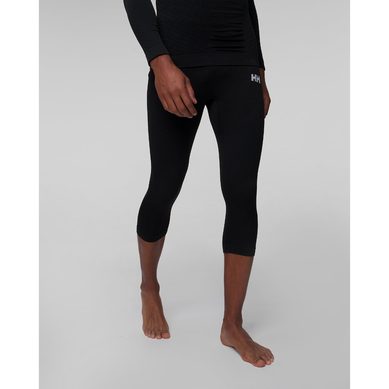 Czarne 3/4 Legginsy Termoaktywne Męskie Helly Hansen H1 Pro Seamless Graphene Pant