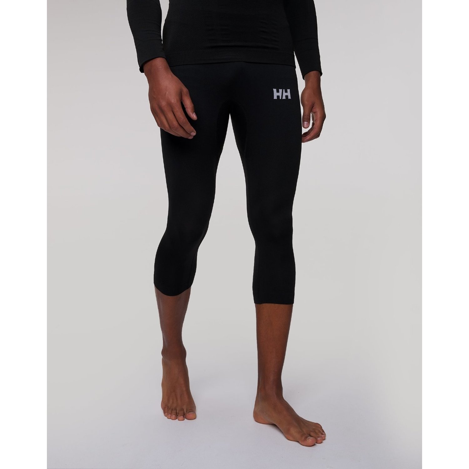 Czarne 3/4 Legginsy Termoaktywne Męskie Helly Hansen Hh Lifa Seamless Racing Pant