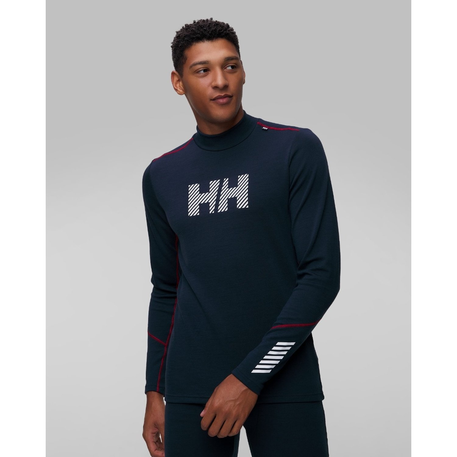 Granatowy Longsleeve Termoaktywny Męski Helly Hansen Lifa Merino Midlogo