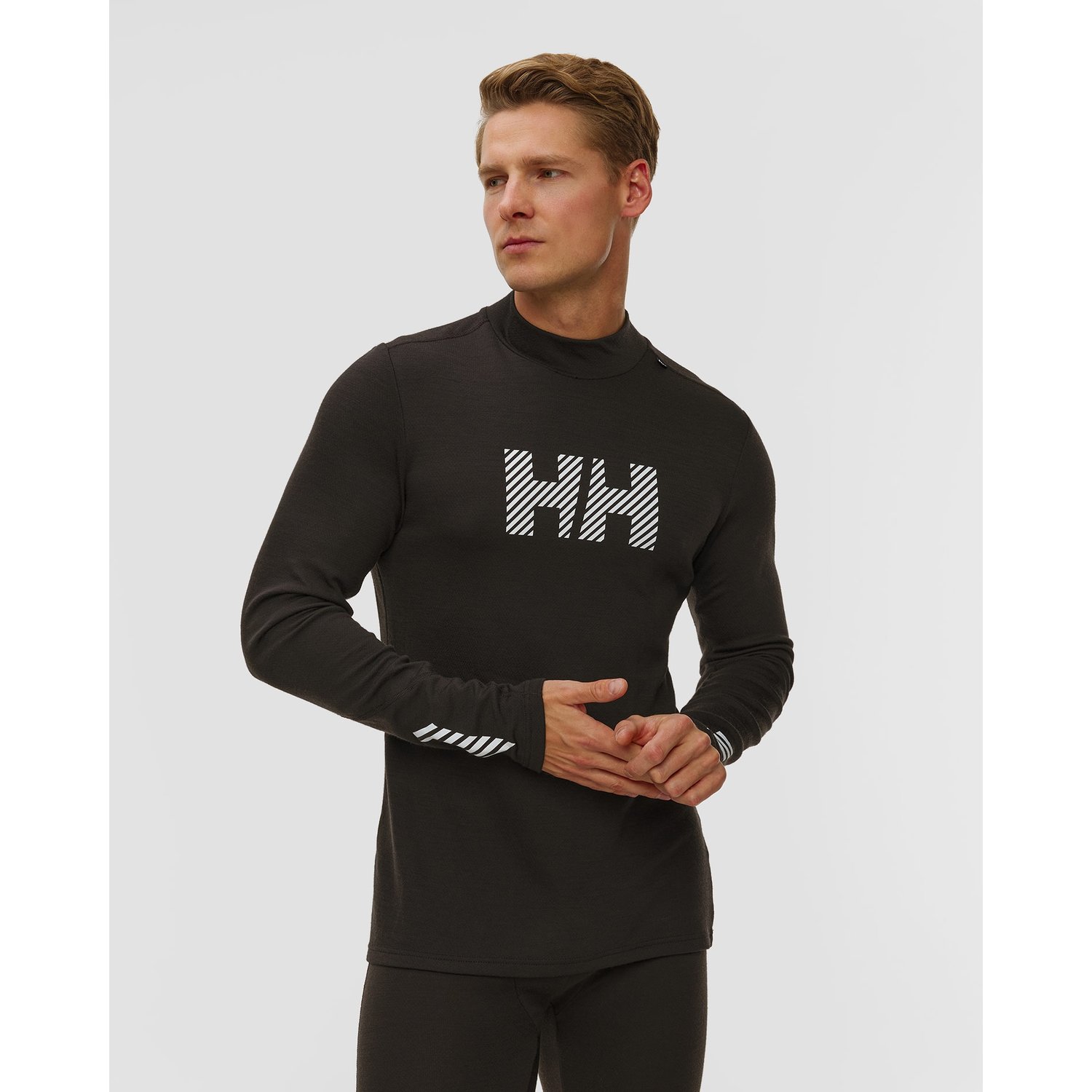 Longsleeve Termoaktywny Męski Helly Hansen Lifa Merino Midweight Logo Czarny