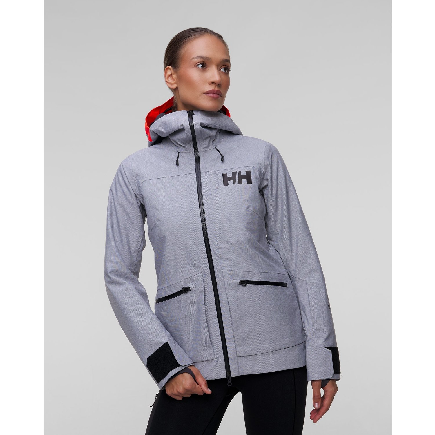 Kurtka Narciarska Damska Helly Hansen Powderqueen 3.0 Szara