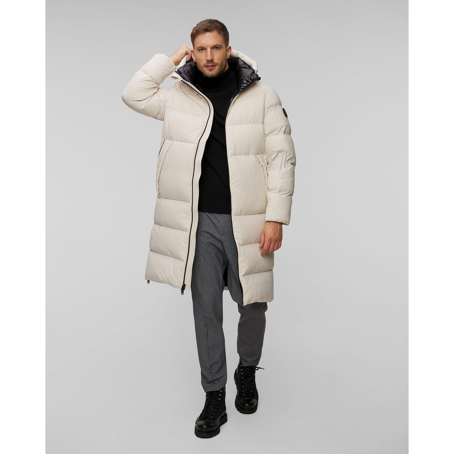 Beżowa Kurtka Puchowa Męska Woolrich Sierra Supreme Down Parka