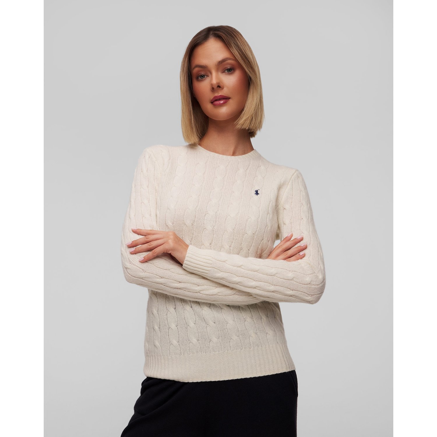 Beżowy Sweter Wełniany Damski Polo Ralph Lauren